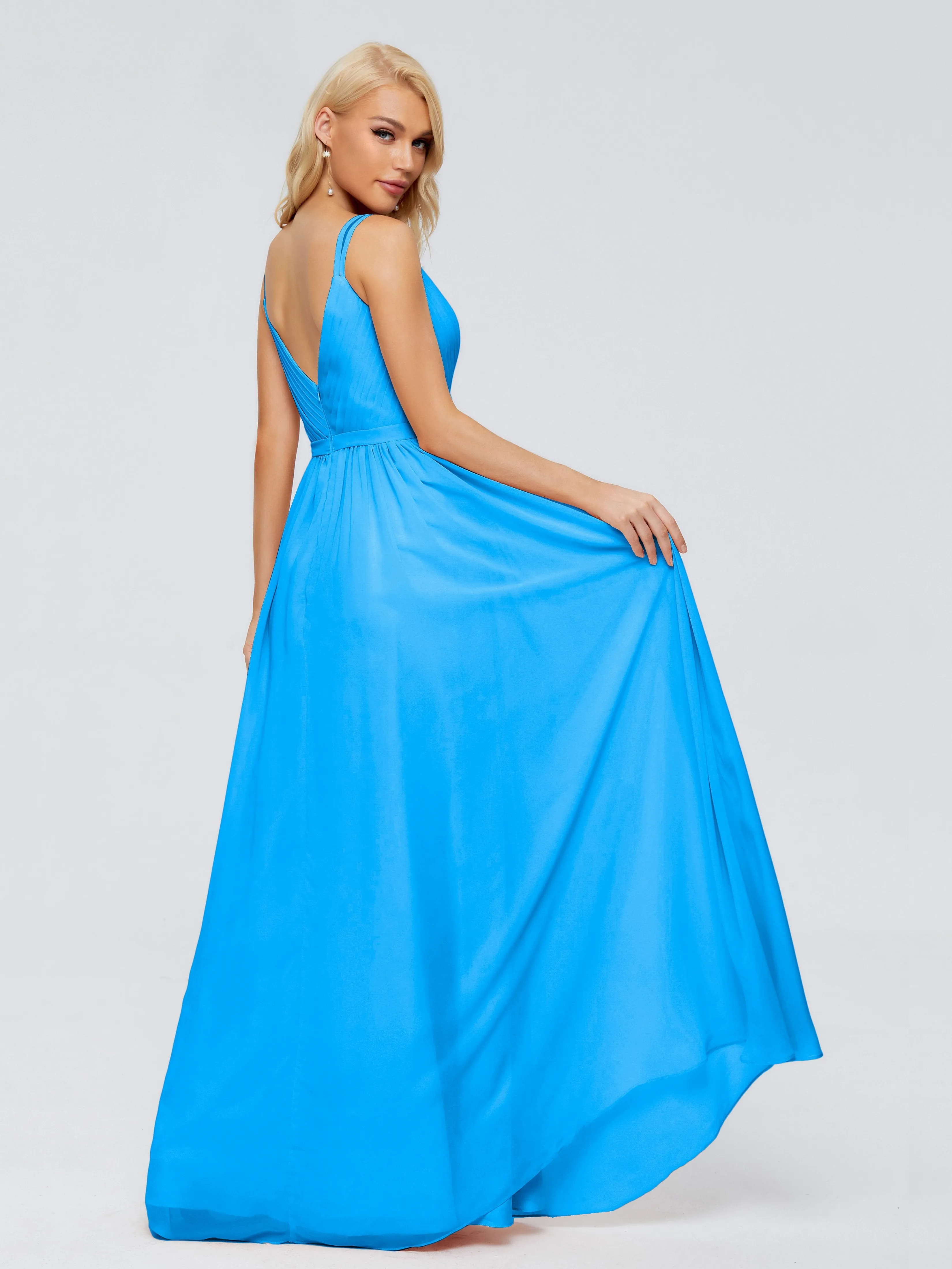 Morgan V Neck Charming Chiffon Bridesmaid Dresses