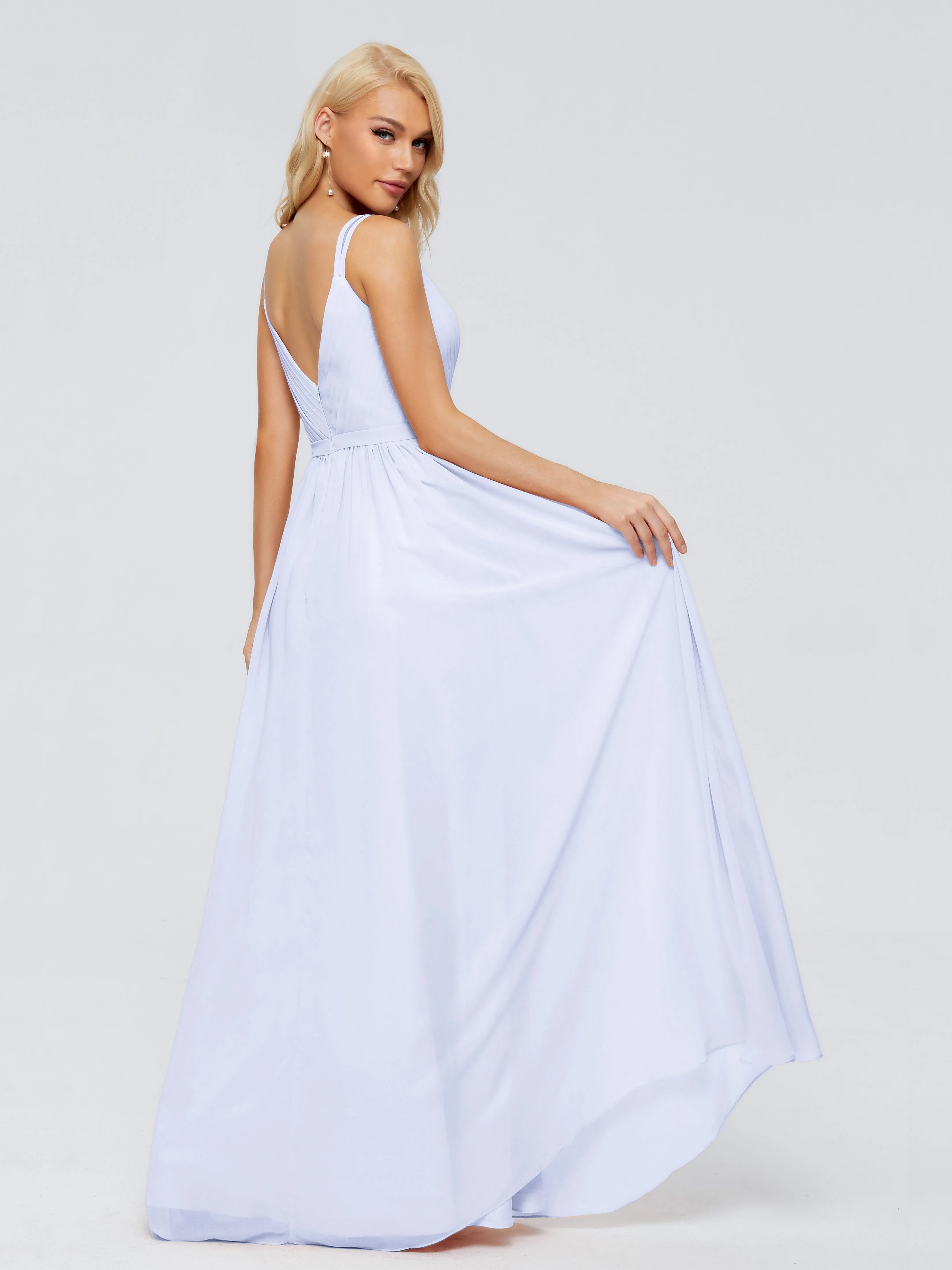 Morgan V Neck Charming Chiffon Bridesmaid Dresses