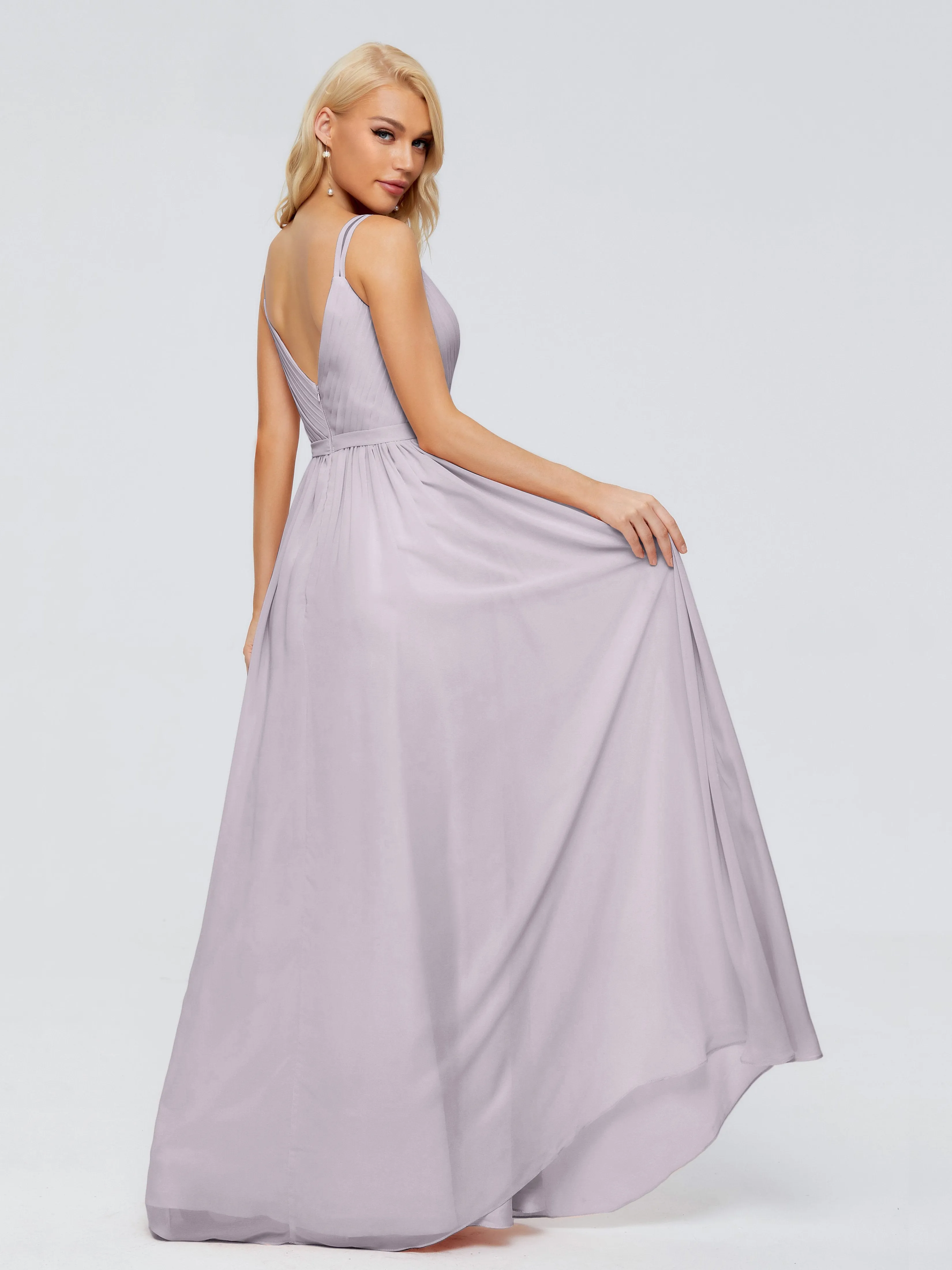 Morgan V Neck Charming Chiffon Bridesmaid Dresses