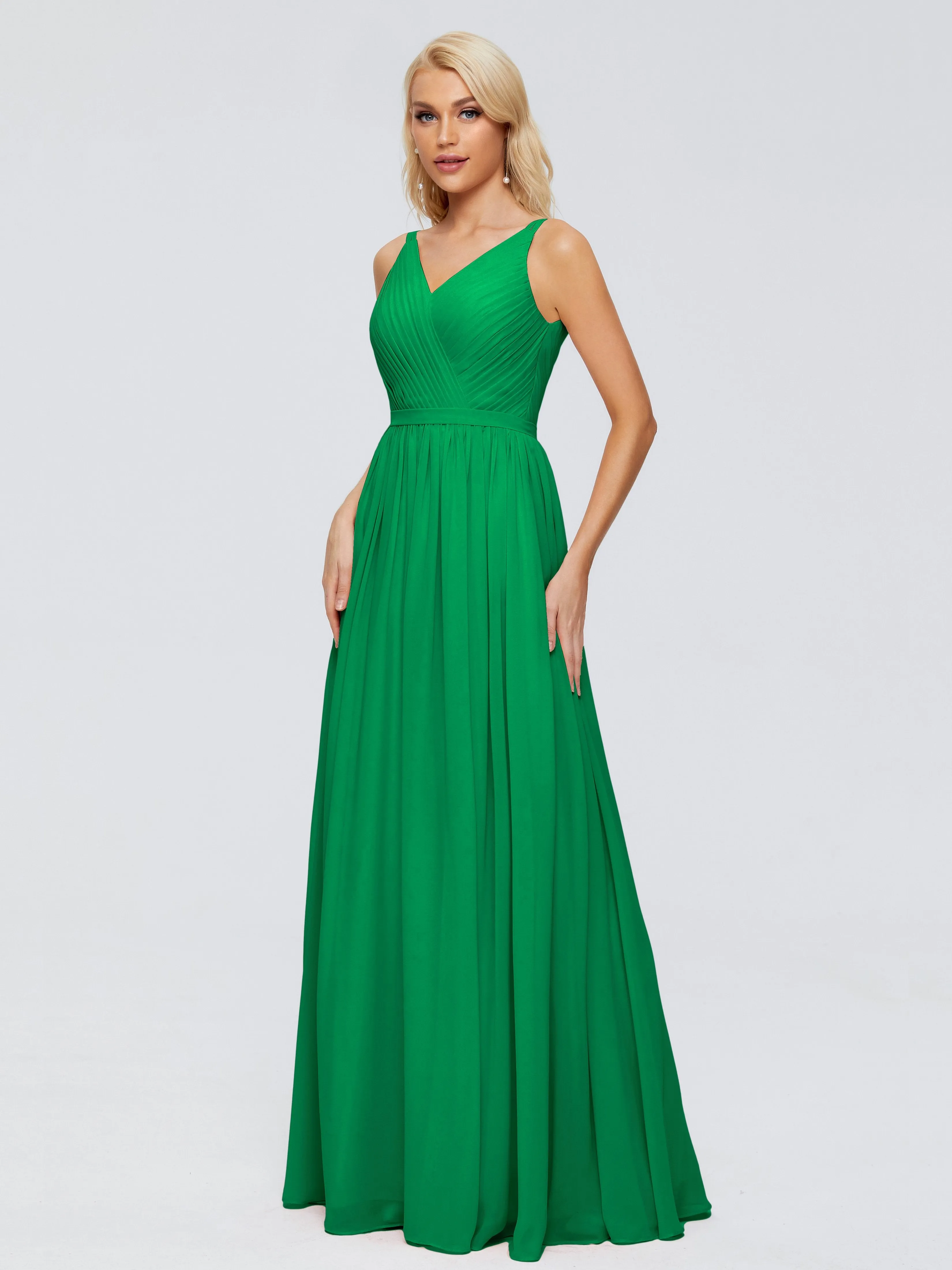 Morgan V Neck Charming Chiffon Bridesmaid Dresses