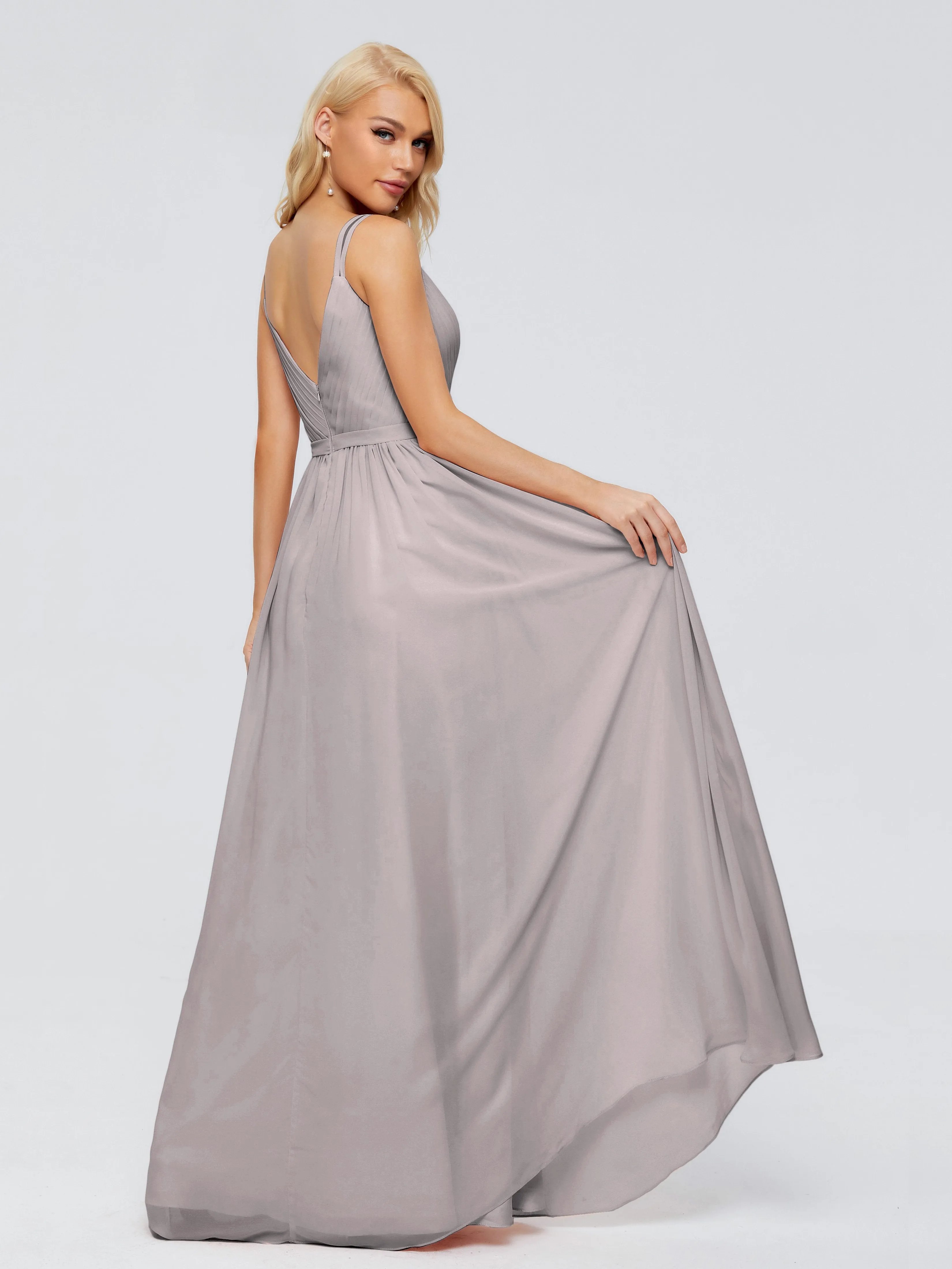 Morgan V Neck Charming Chiffon Bridesmaid Dresses