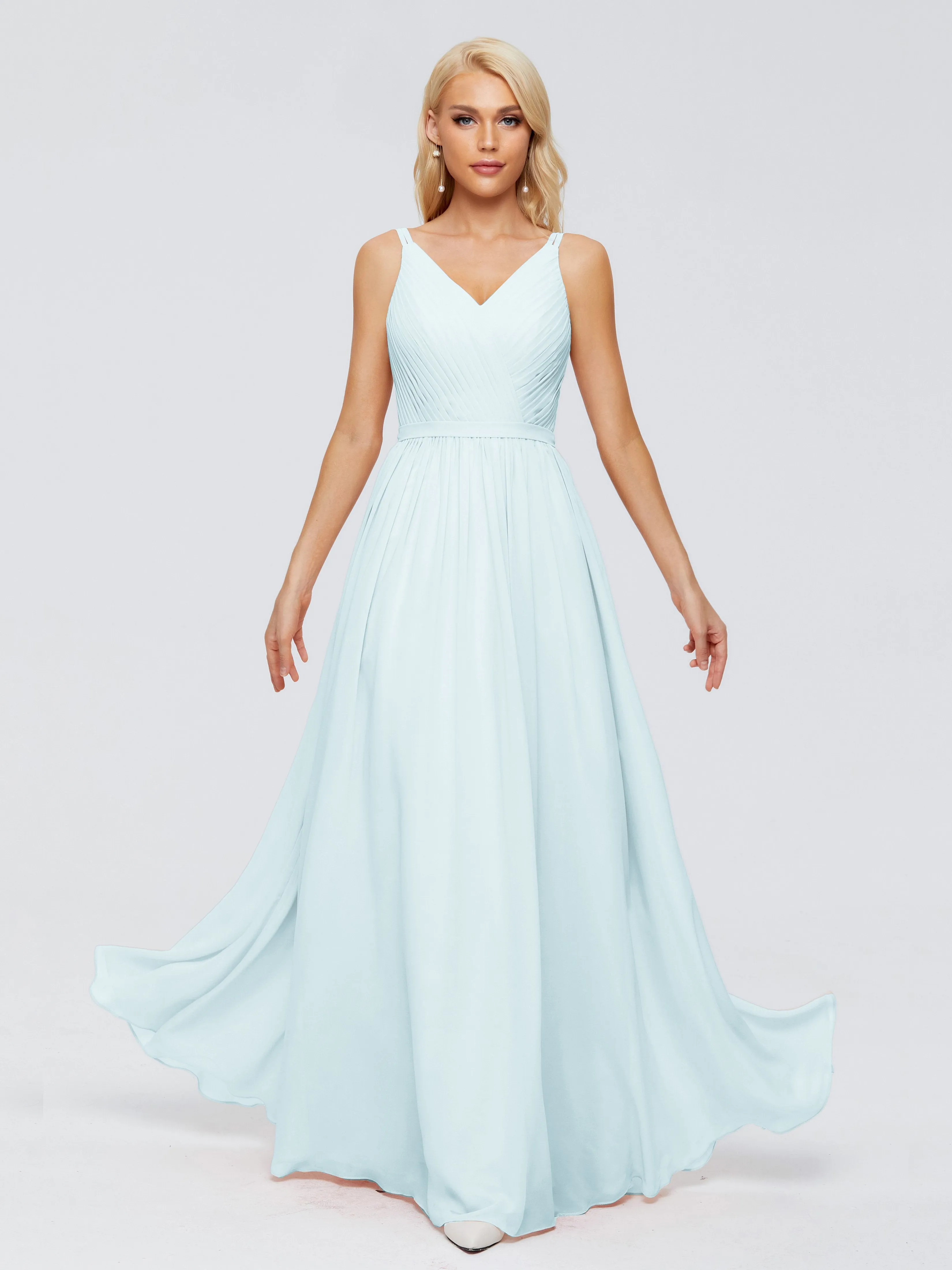 Morgan V Neck Charming Chiffon Bridesmaid Dresses