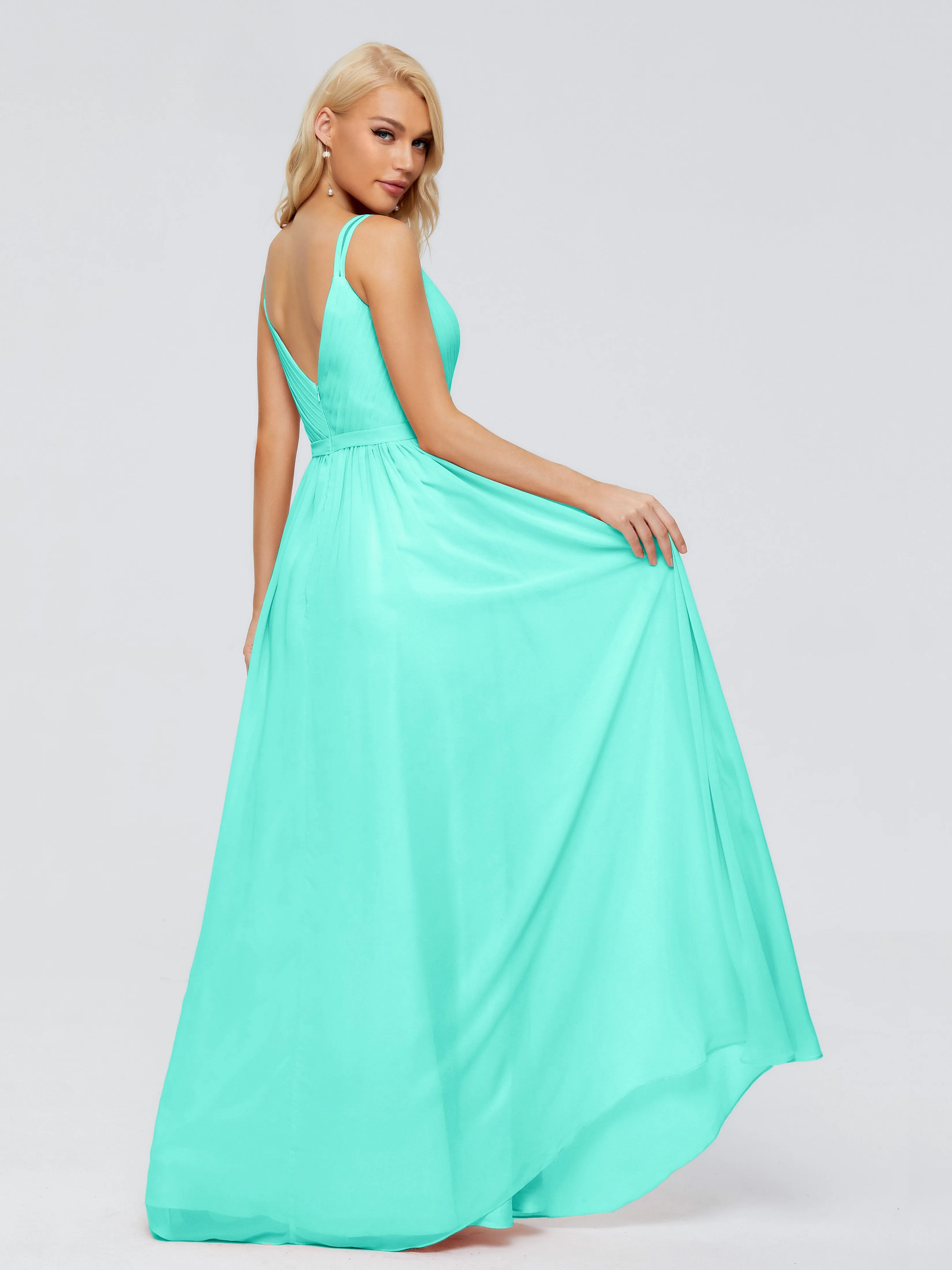 Morgan V Neck Charming Chiffon Bridesmaid Dresses