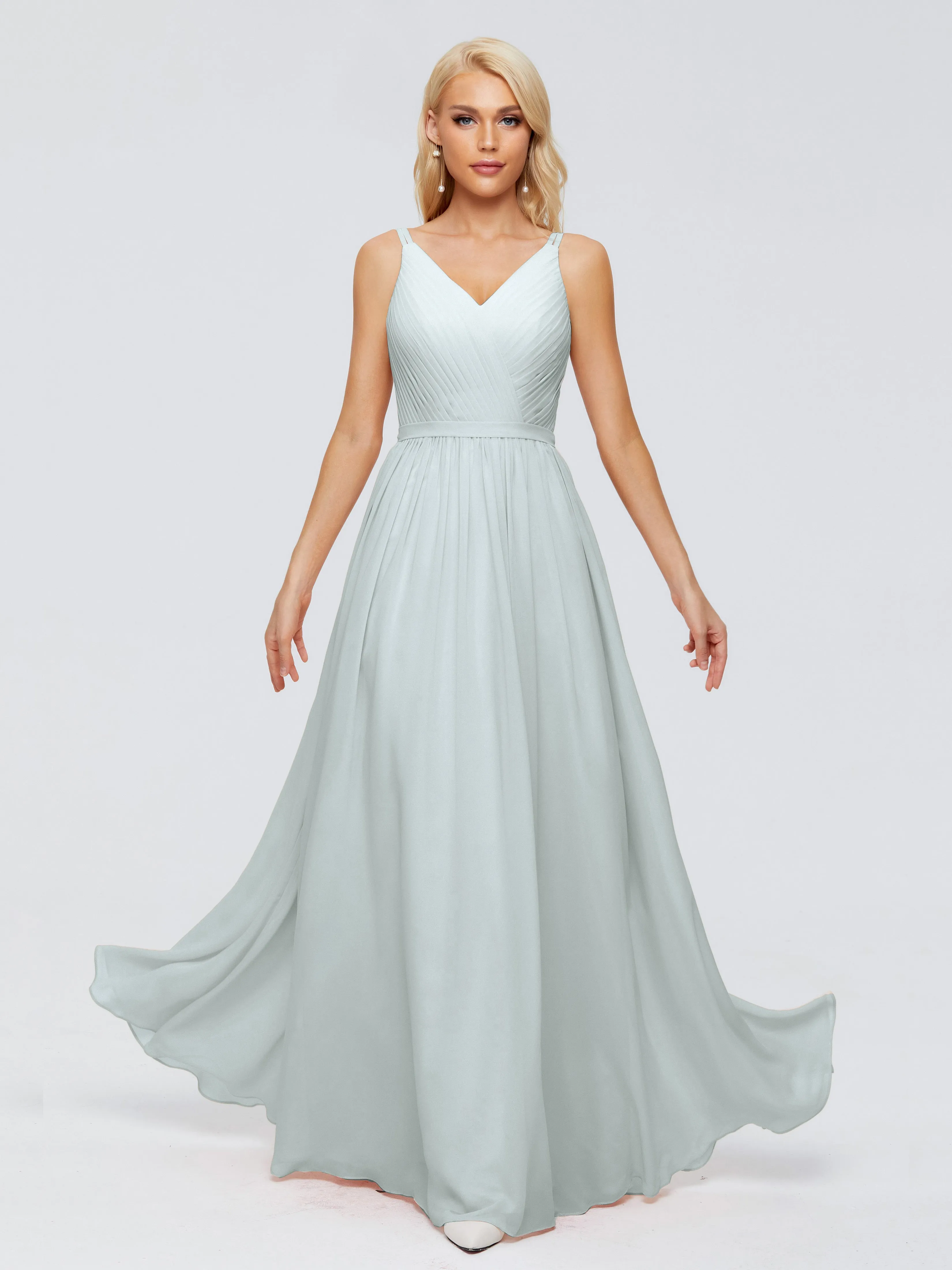 Morgan V Neck Charming Chiffon Bridesmaid Dresses