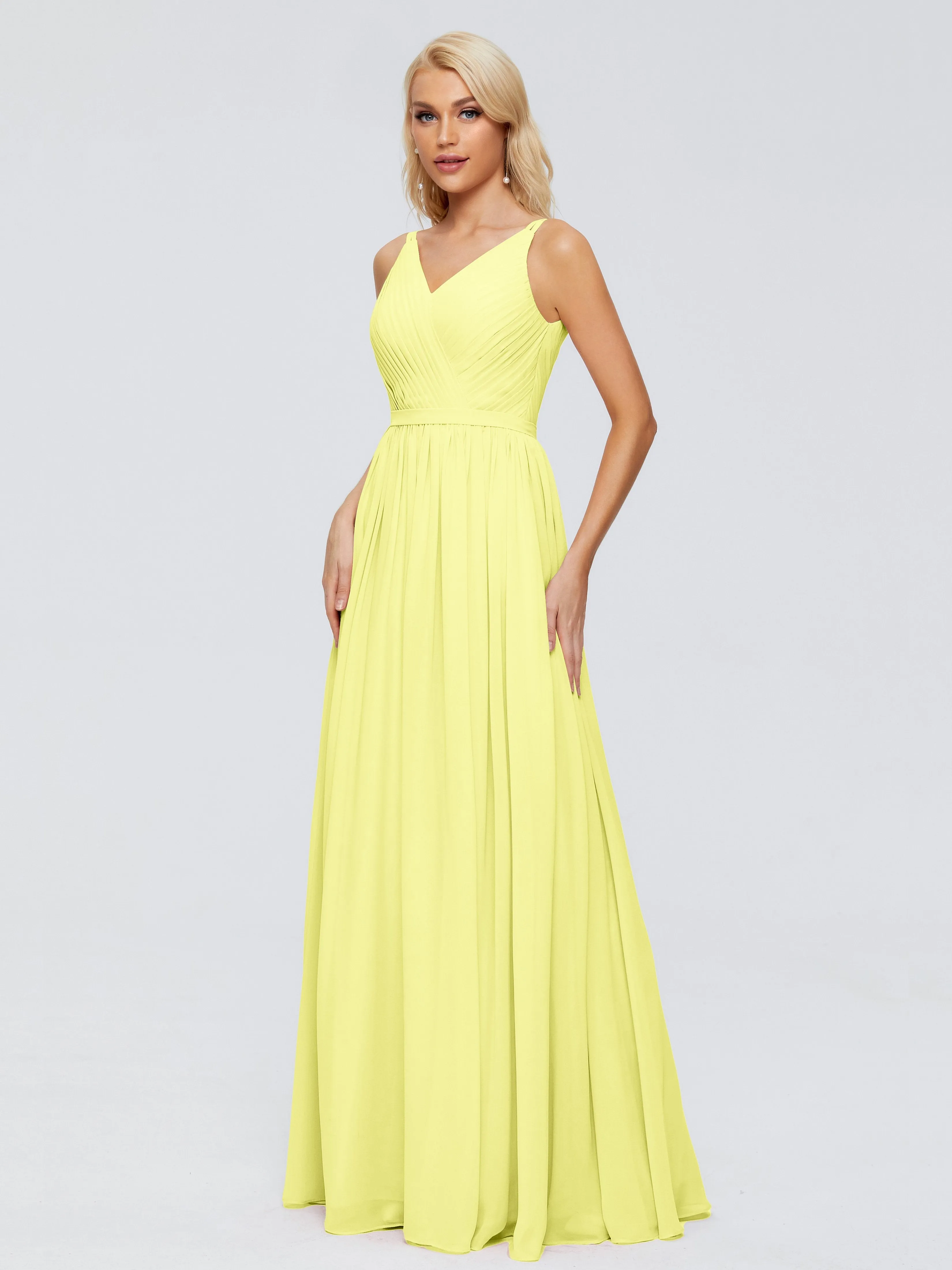 Morgan V Neck Charming Chiffon Bridesmaid Dresses