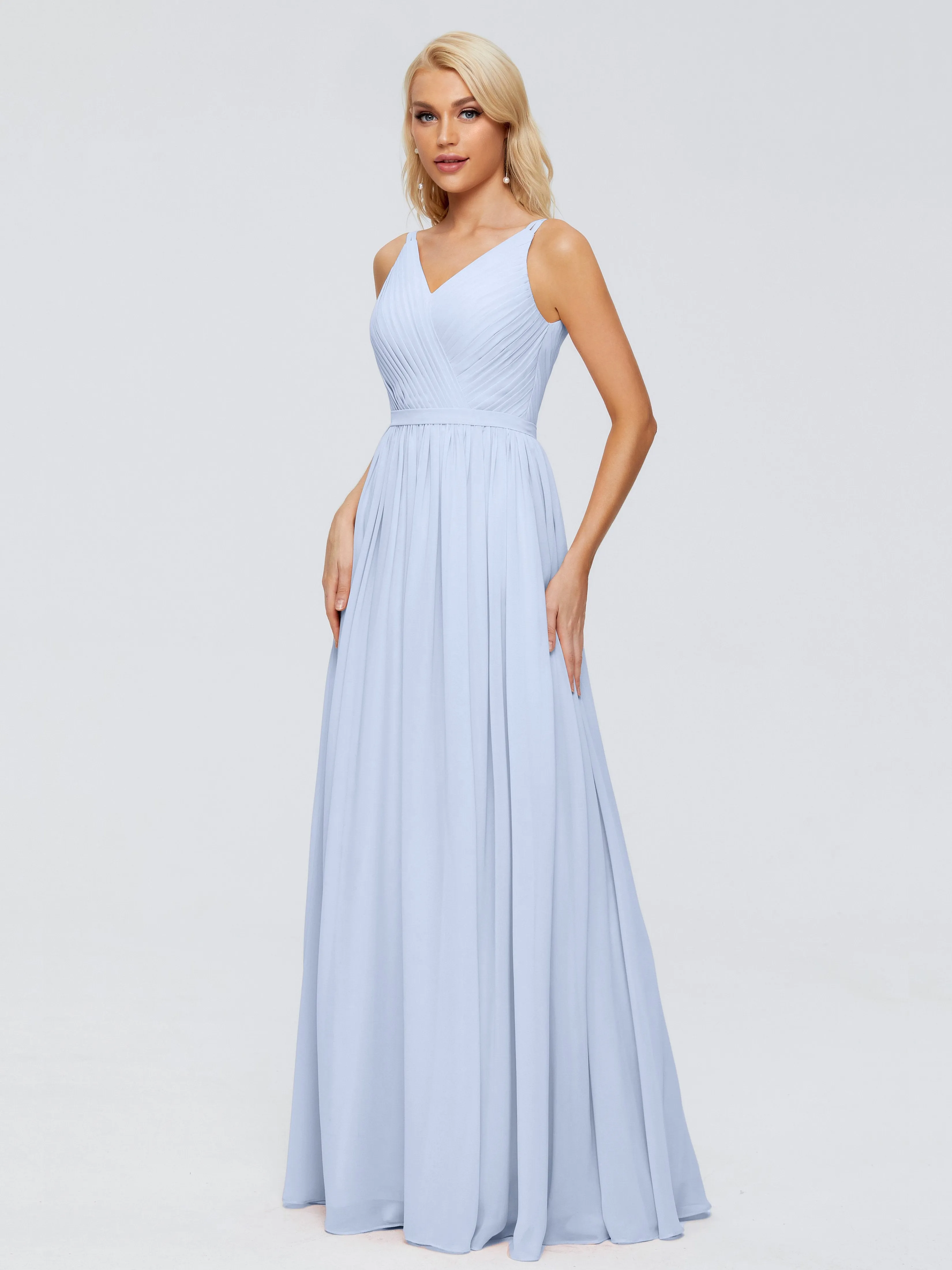 Morgan V Neck Charming Chiffon Bridesmaid Dresses