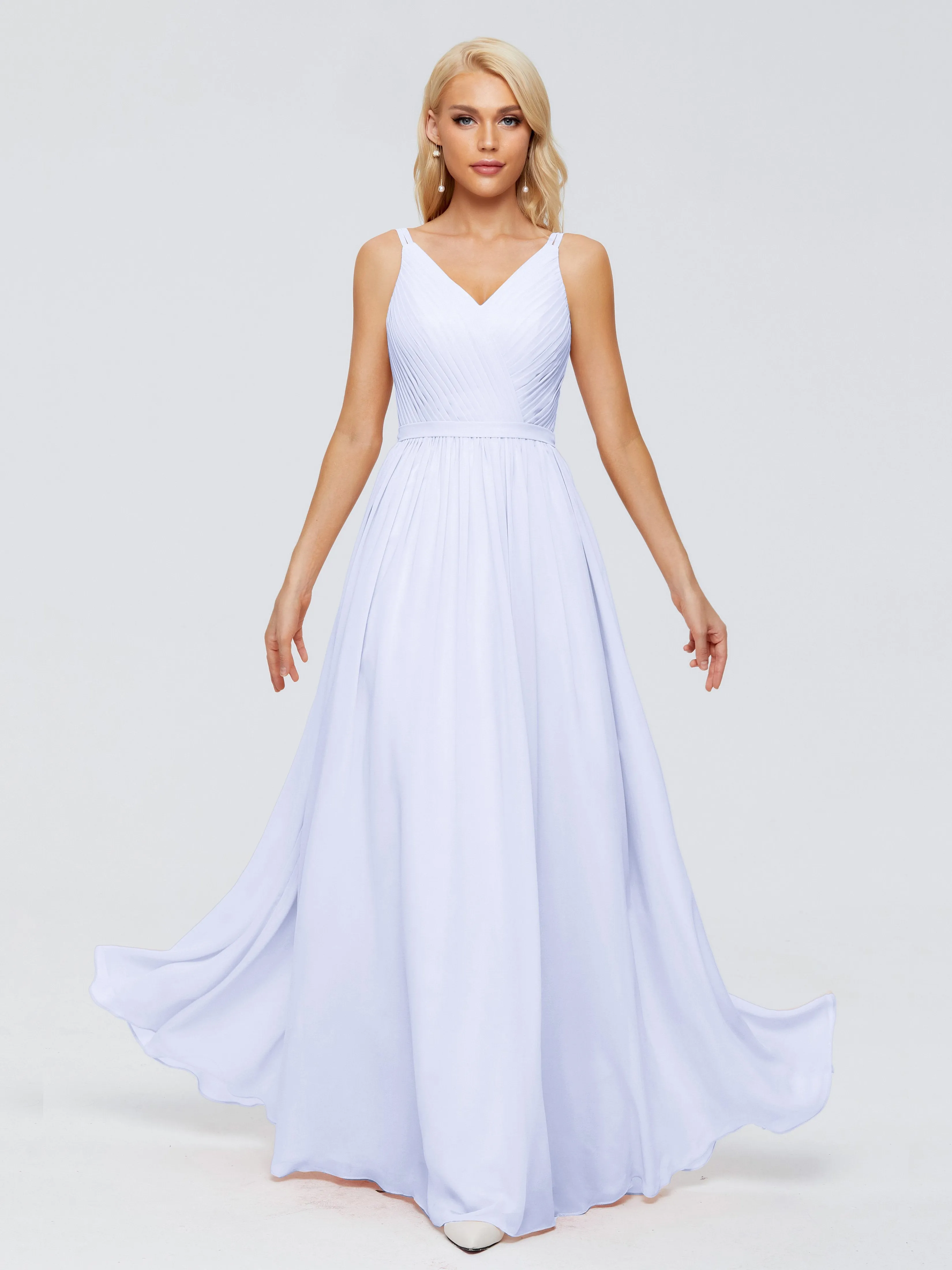 Morgan V Neck Charming Chiffon Bridesmaid Dresses