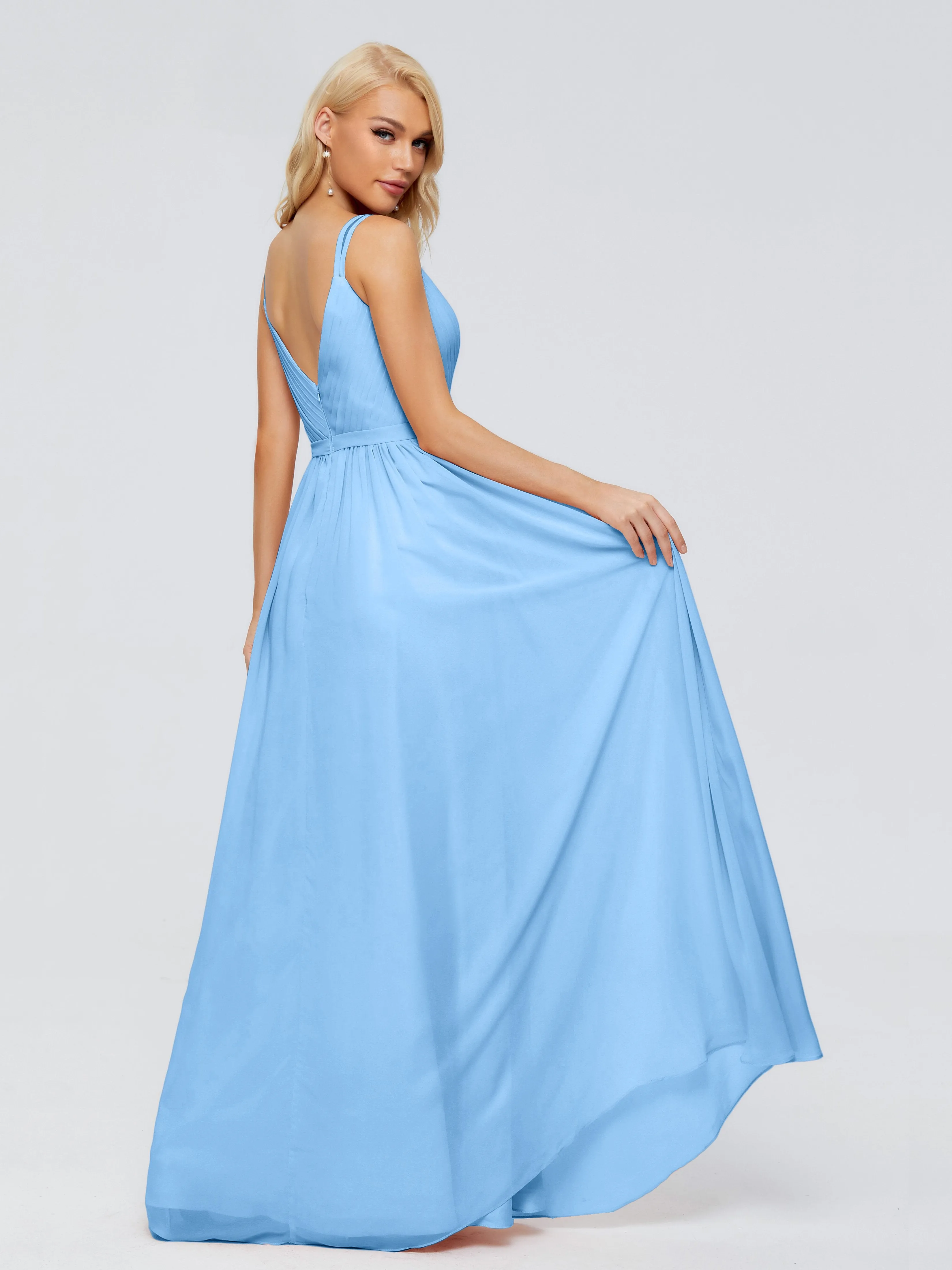 Morgan V Neck Charming Chiffon Bridesmaid Dresses