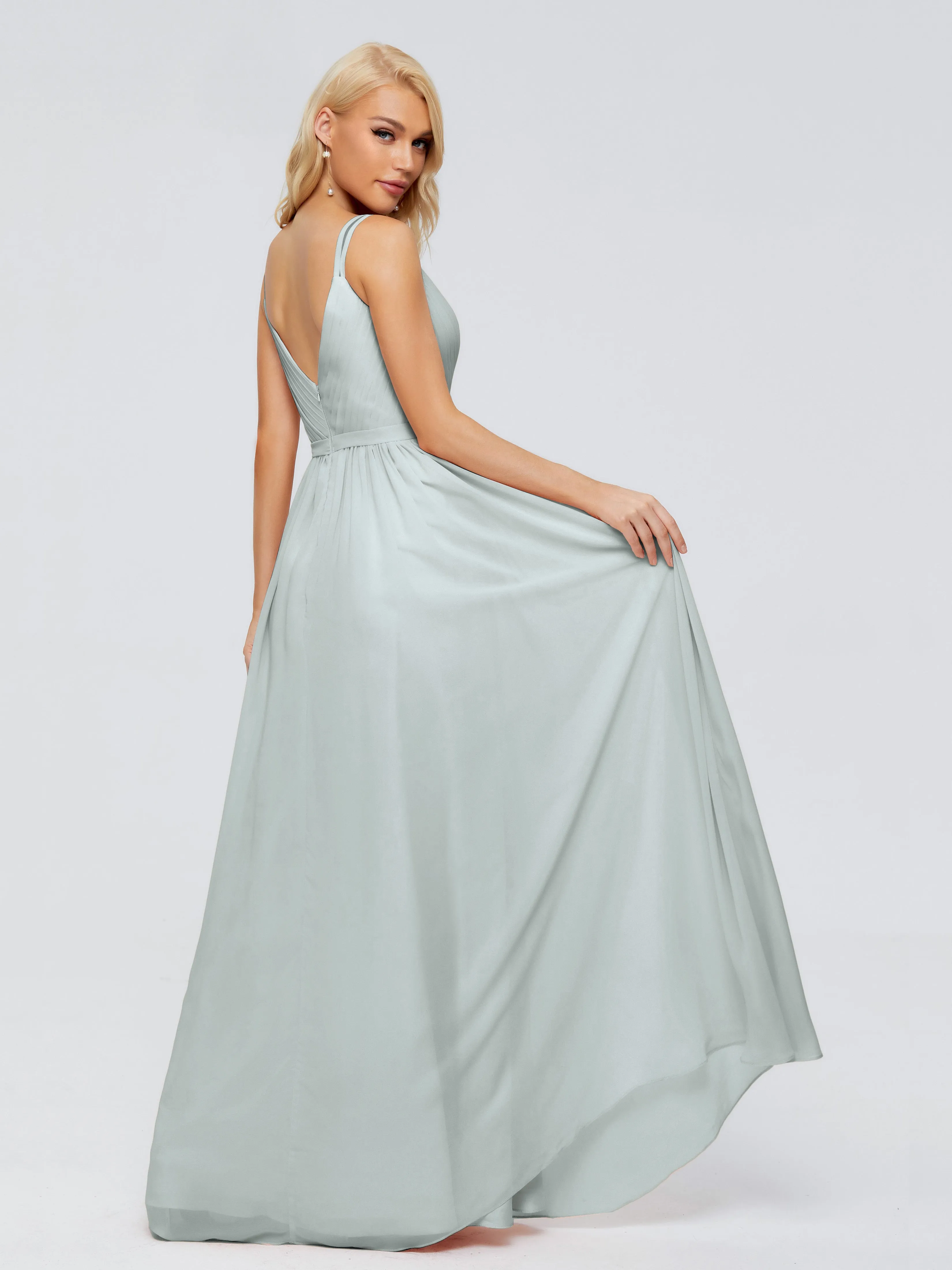 Morgan V Neck Charming Chiffon Bridesmaid Dresses