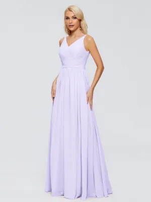 Morgan V Neck Charming Chiffon Bridesmaid Dresses