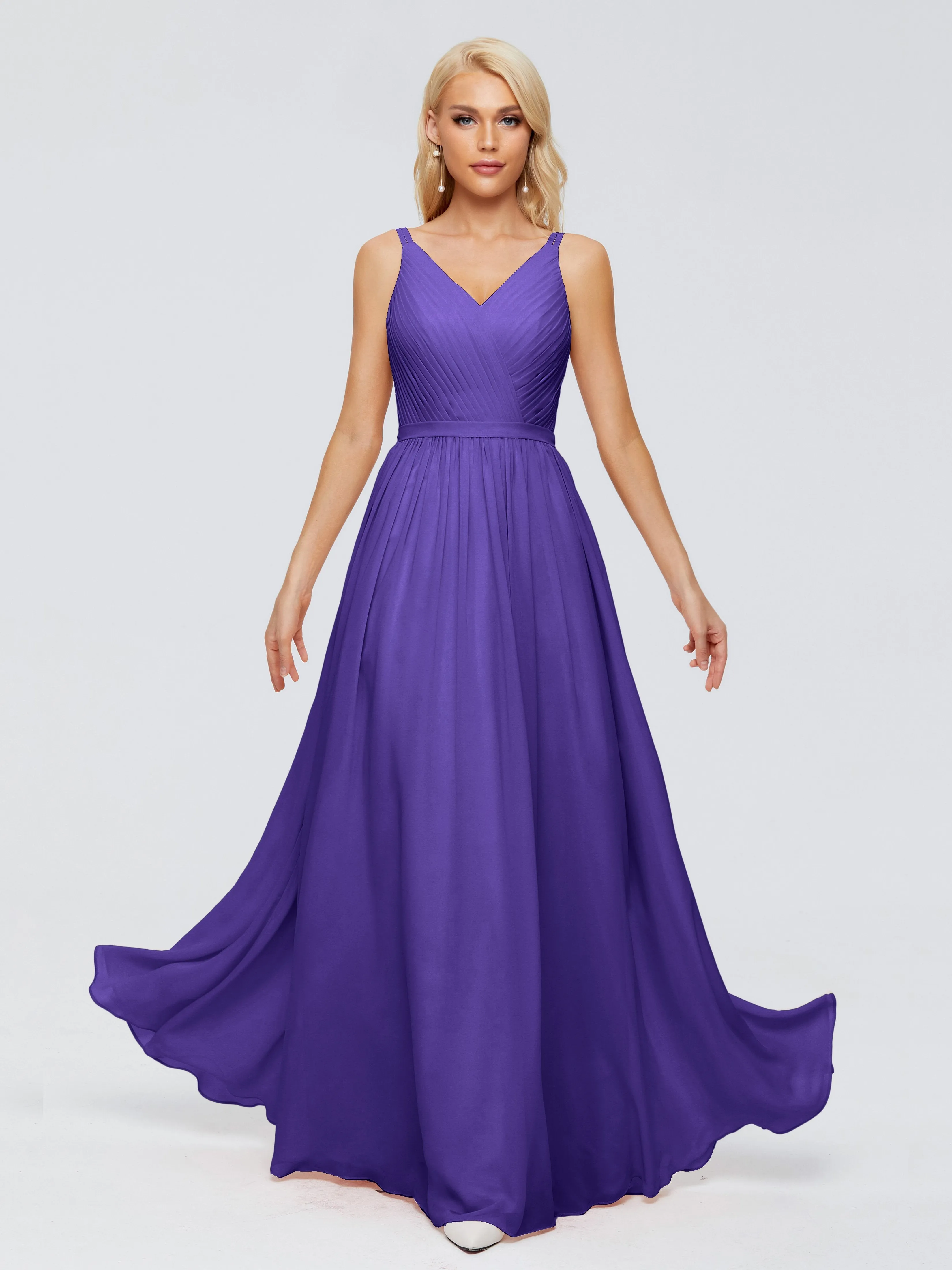 Morgan V Neck Charming Chiffon Bridesmaid Dresses