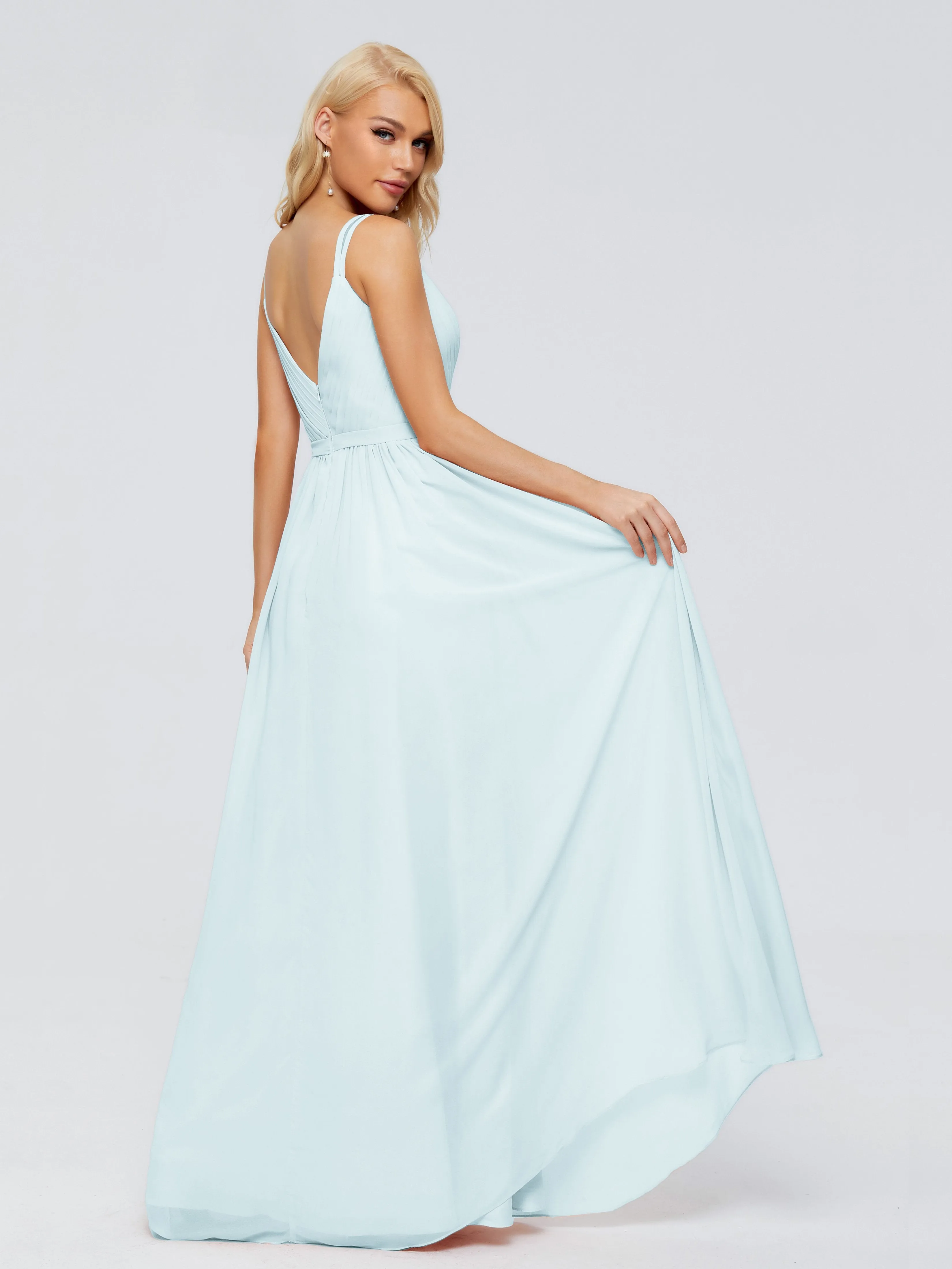 Morgan V Neck Charming Chiffon Bridesmaid Dresses