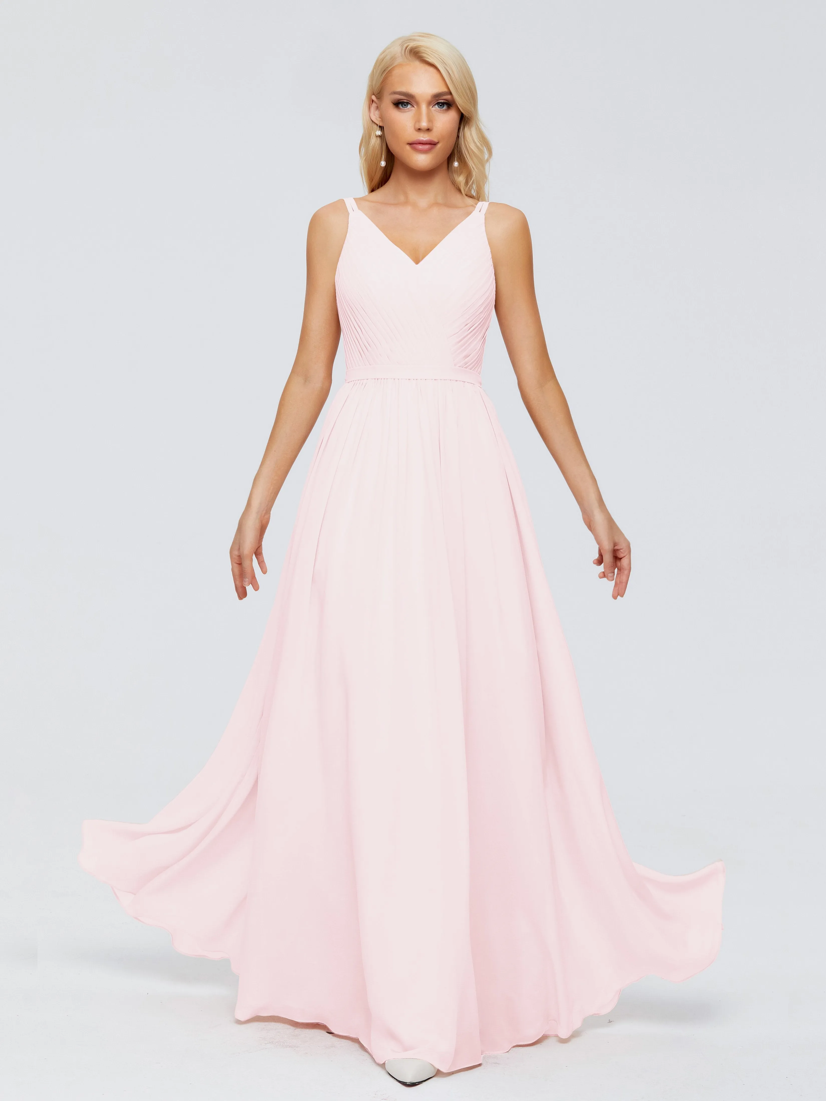 Morgan V Neck Charming Chiffon Bridesmaid Dresses