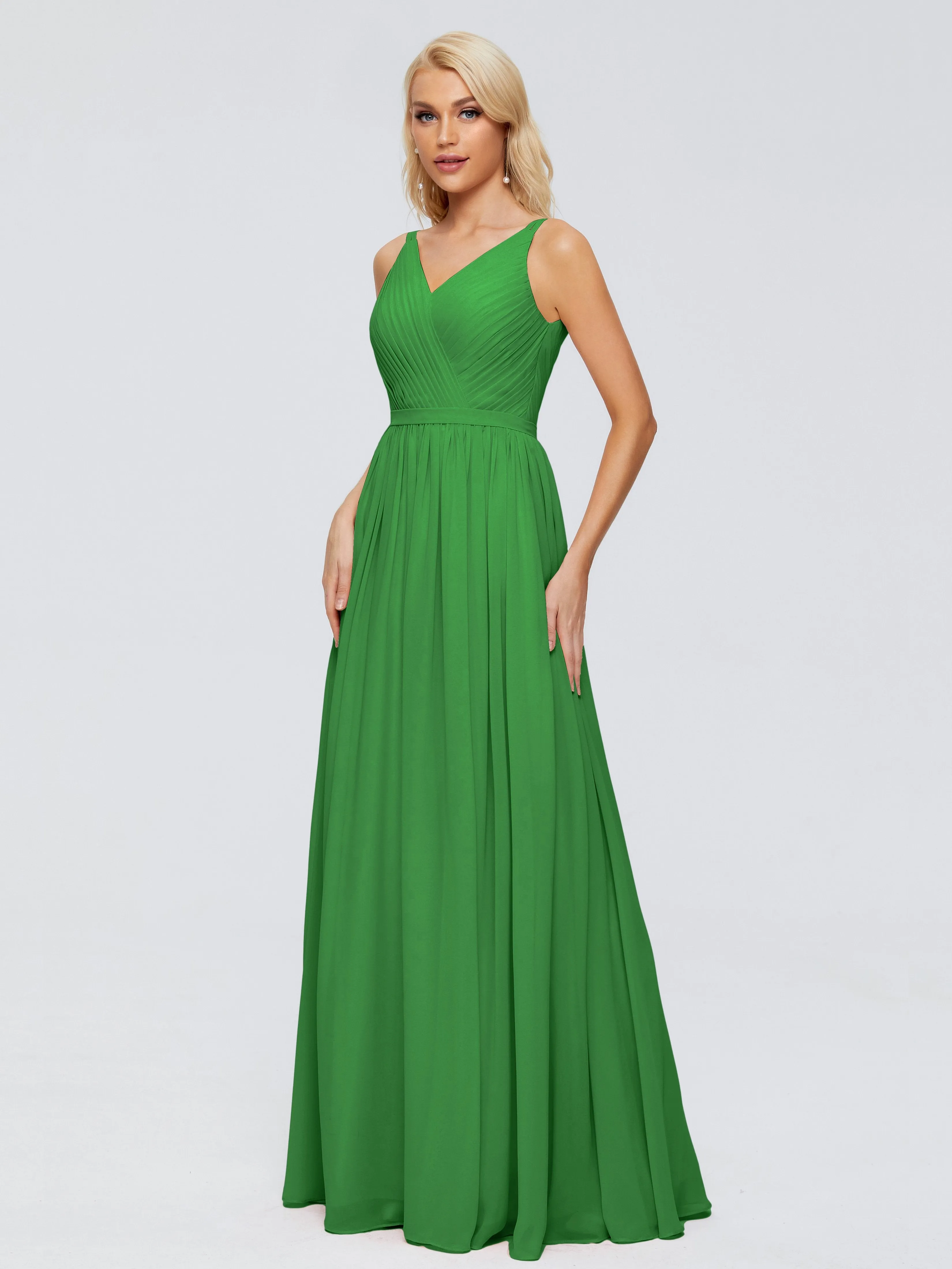 Morgan V Neck Charming Chiffon Bridesmaid Dresses