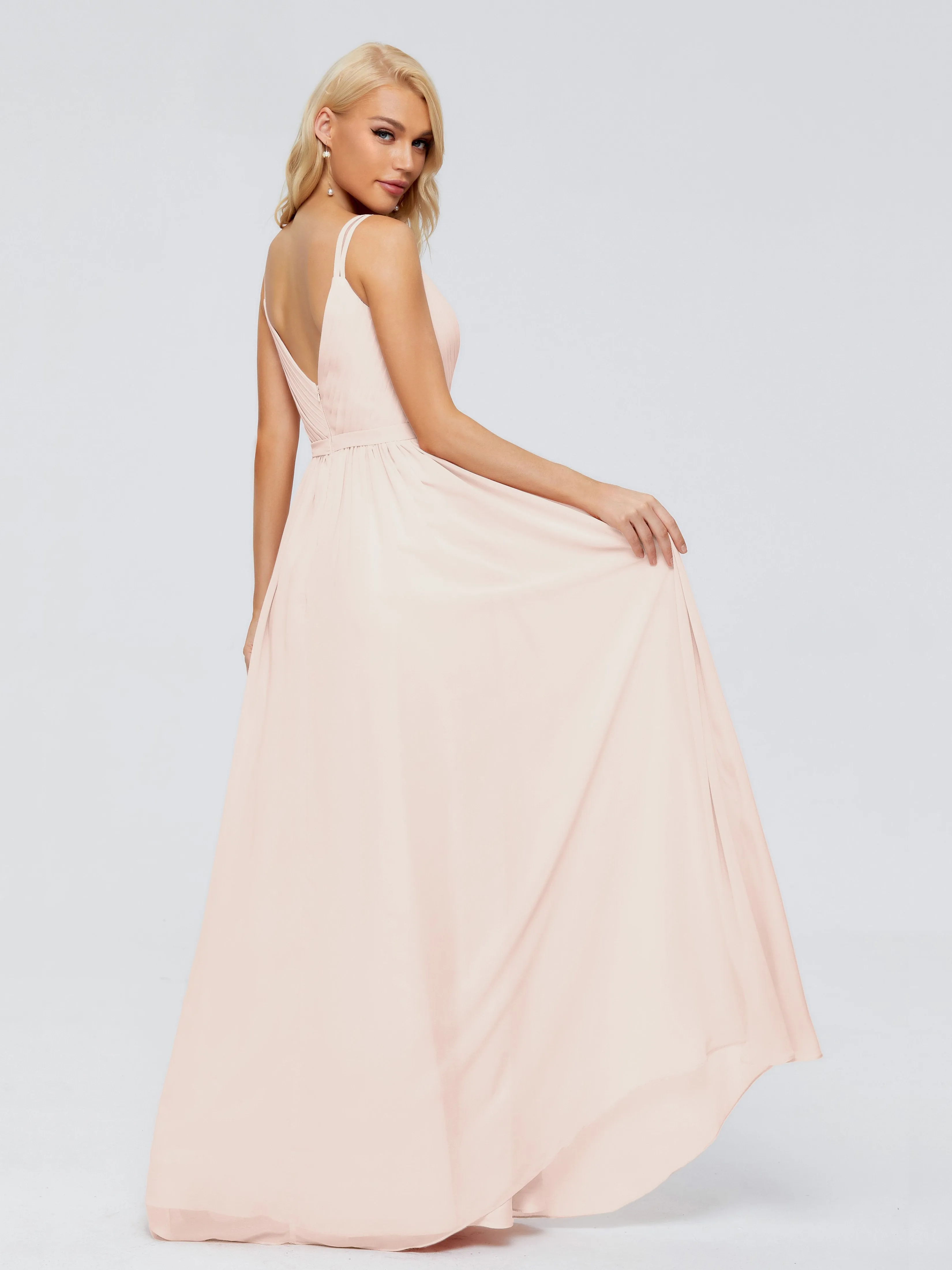 Morgan V Neck Charming Chiffon Bridesmaid Dresses