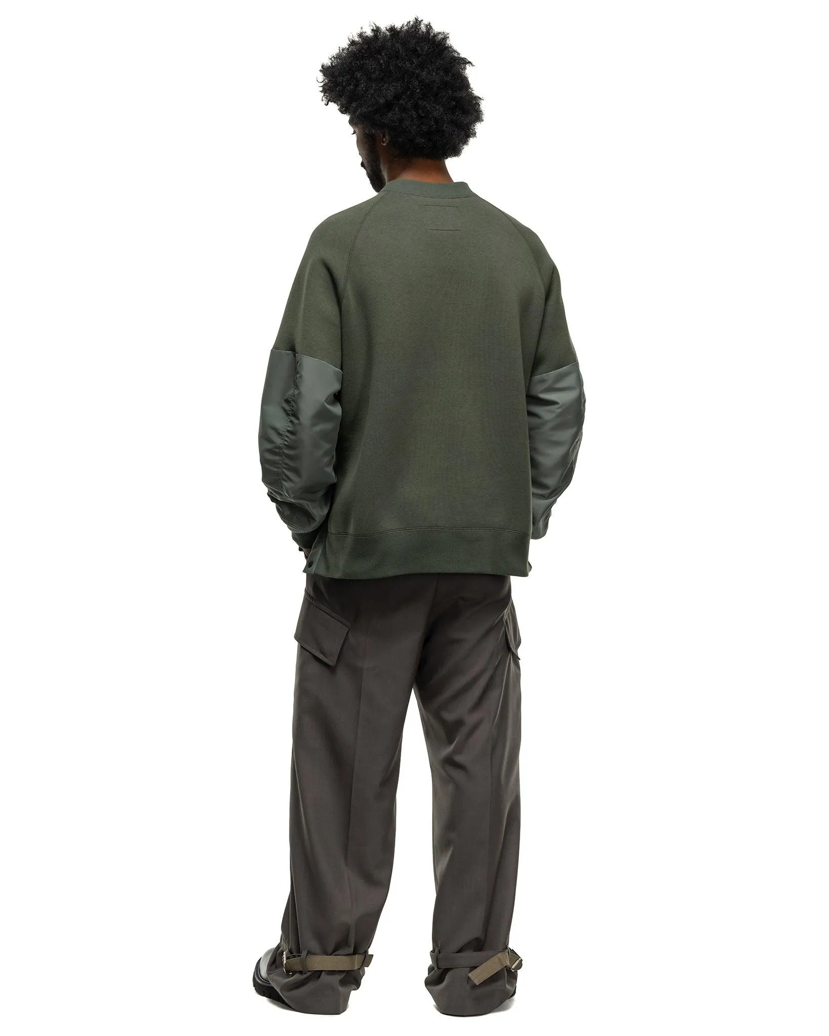 Nylon Twill x Sponge Sweat Pullover Khaki