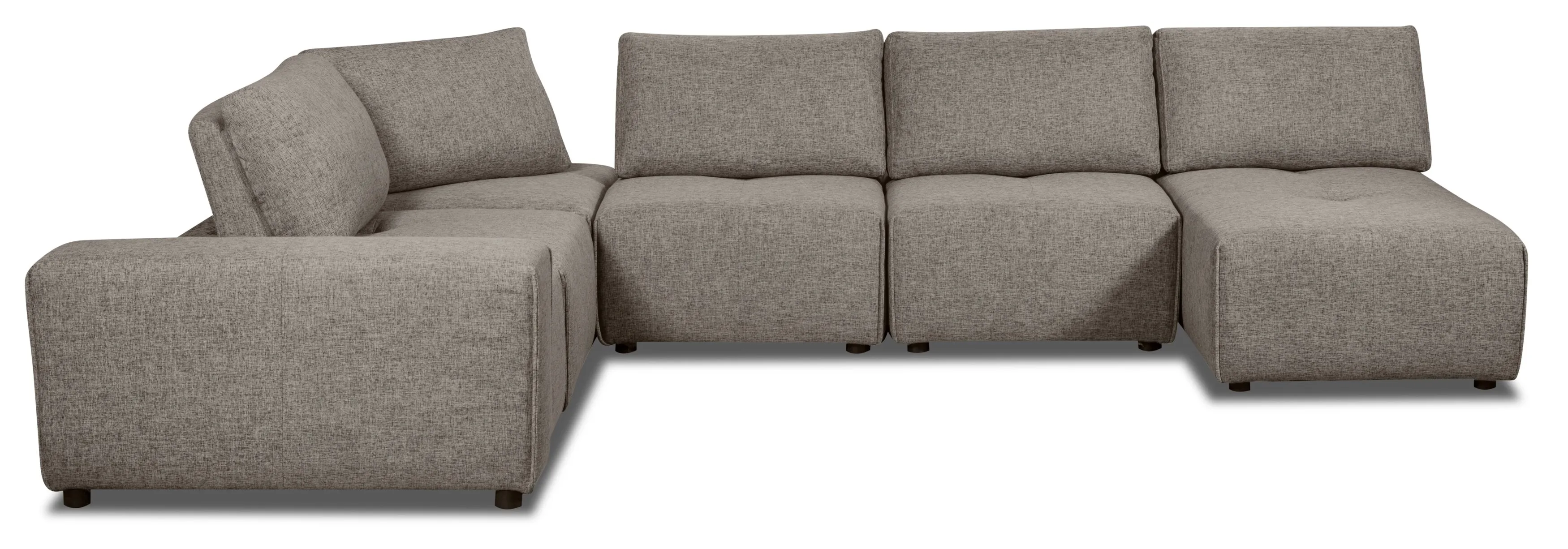 Orenda 7-Piece Linen-Look Fabric Modular Sectional - Grey