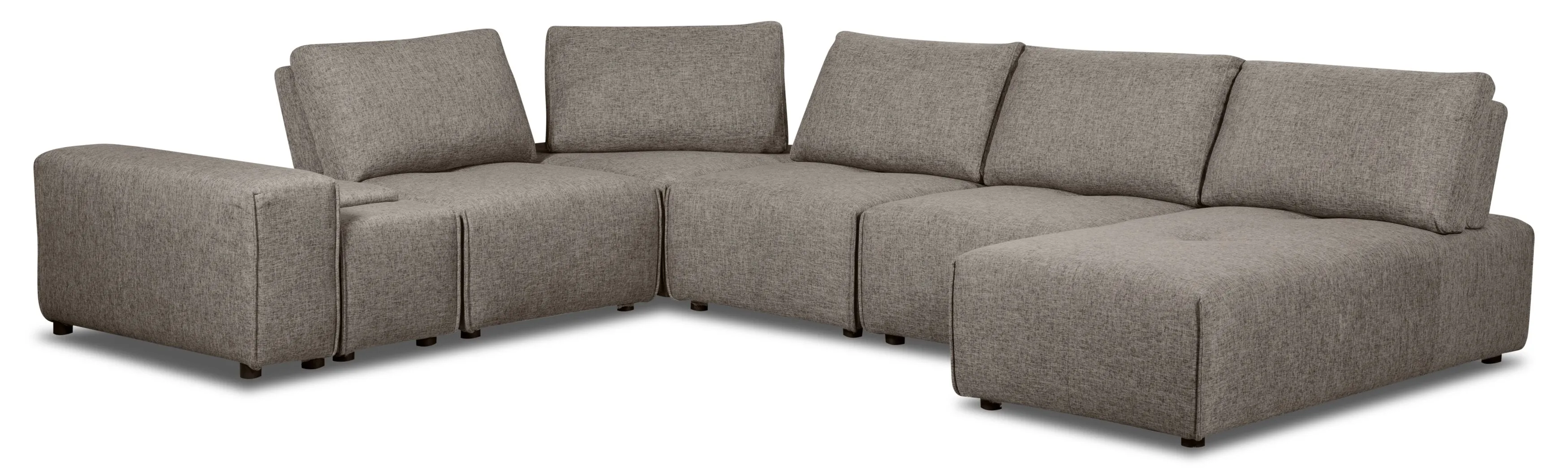 Orenda 7-Piece Linen-Look Fabric Modular Sectional - Grey