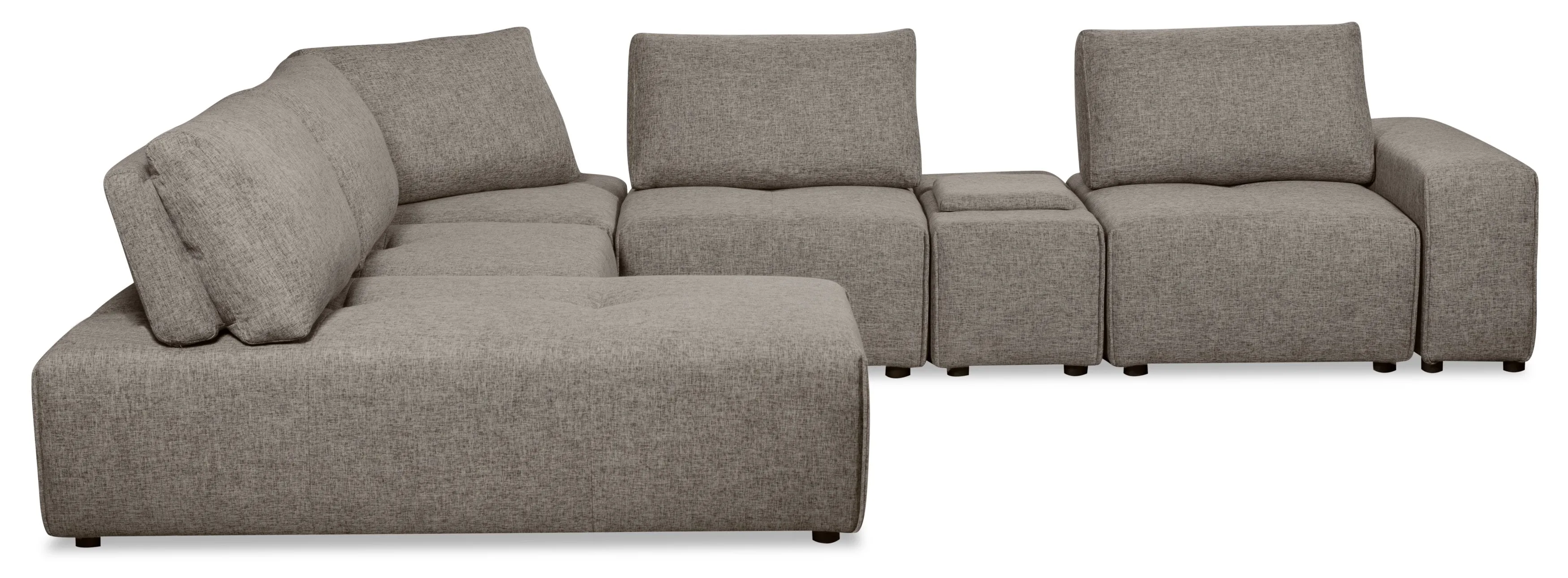 Orenda 7-Piece Linen-Look Fabric Modular Sectional - Grey