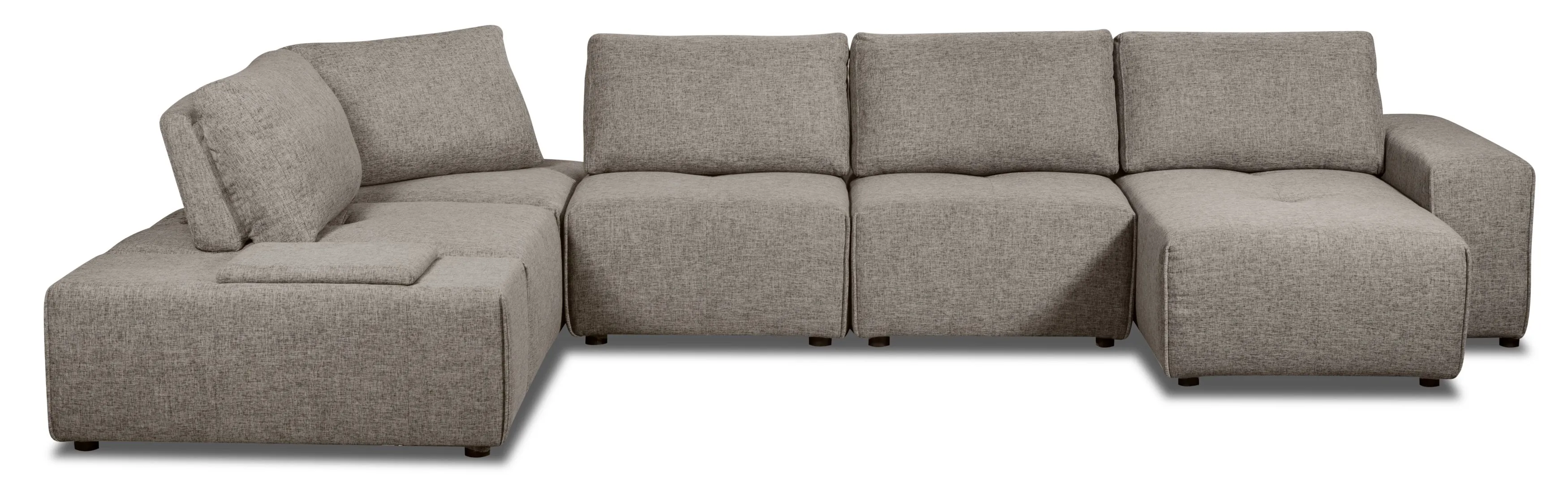 Orenda 7-Piece Linen-Look Fabric Modular Sectional - Grey