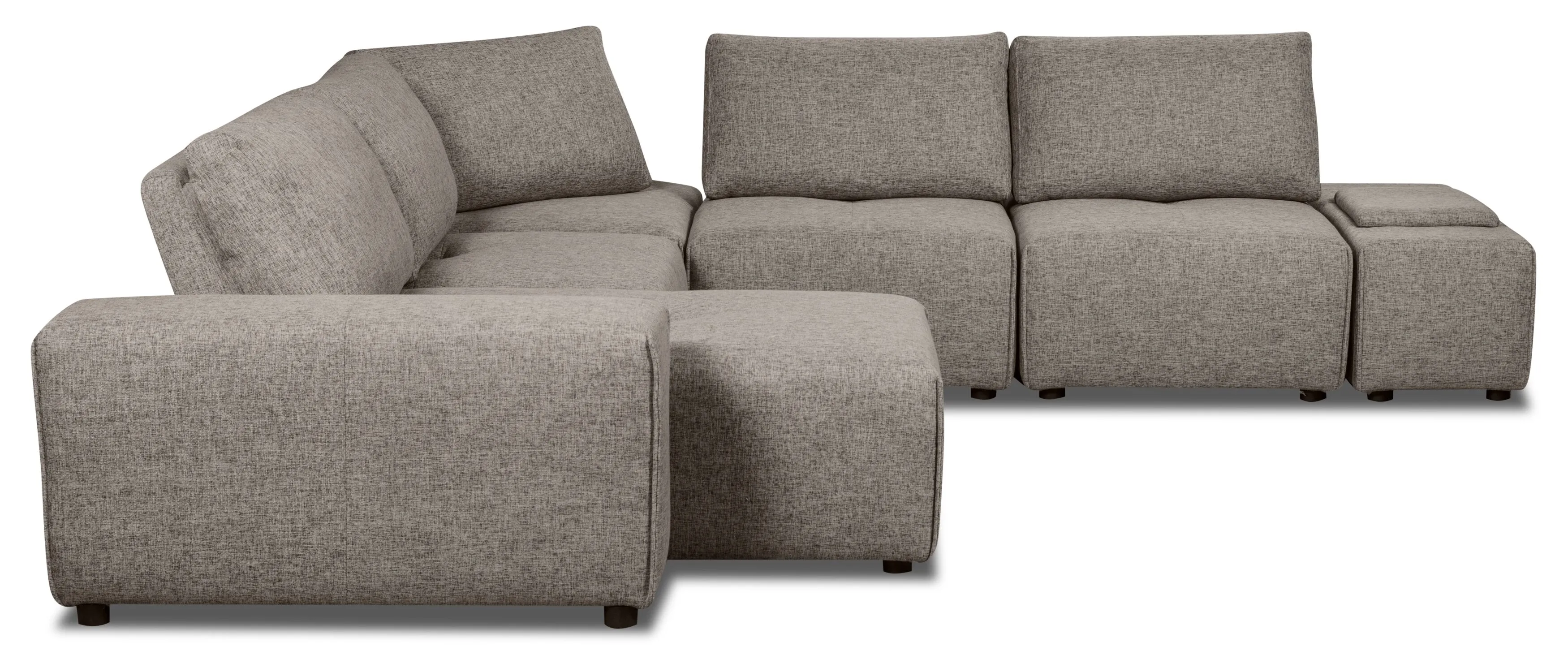 Orenda 7-Piece Linen-Look Fabric Modular Sectional - Grey