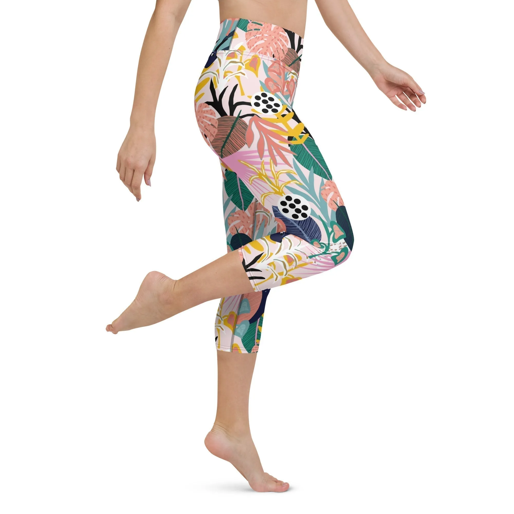 Pastel Tropical Yoga Capris