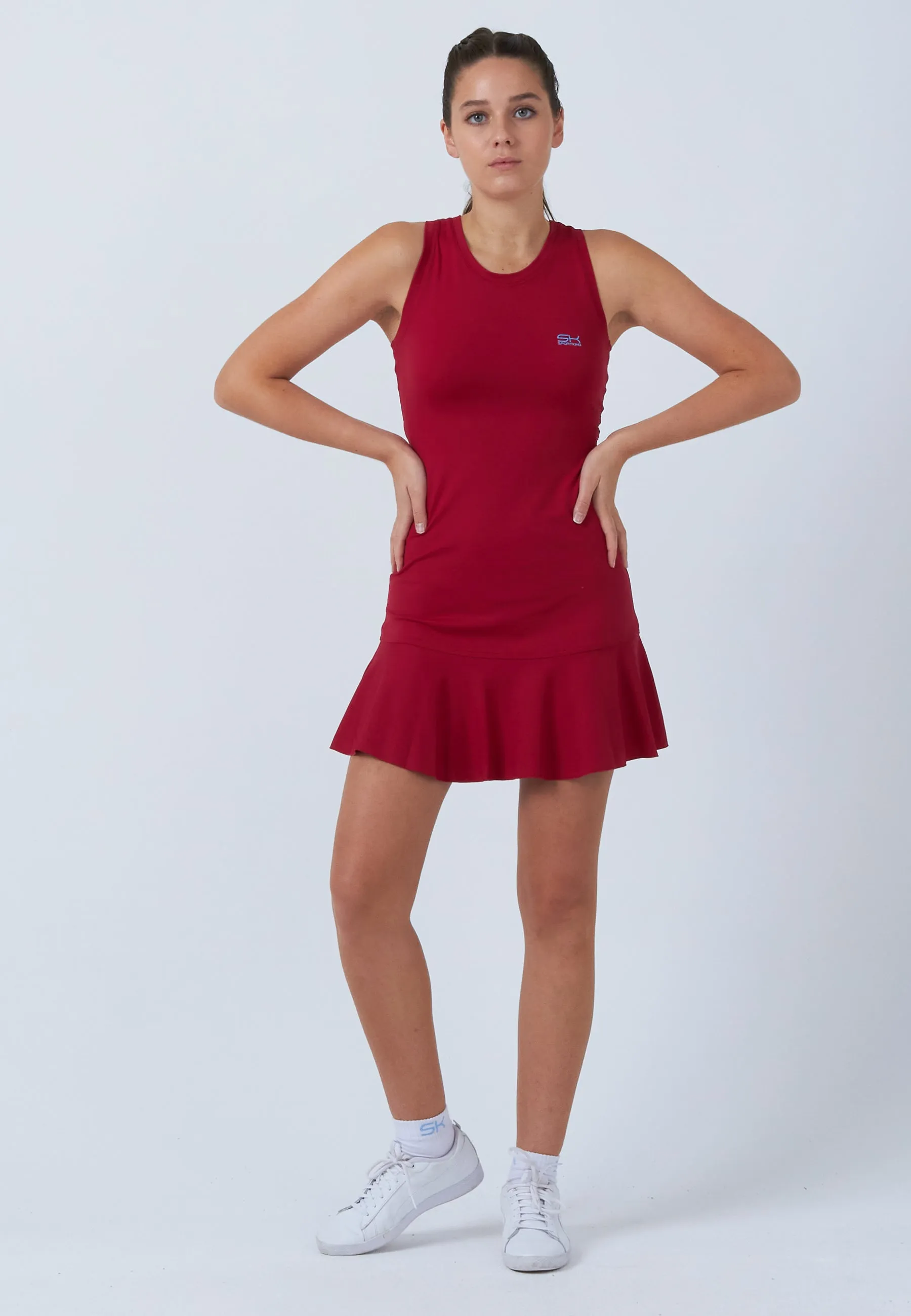 Performance Tennis Dress, burgundy red