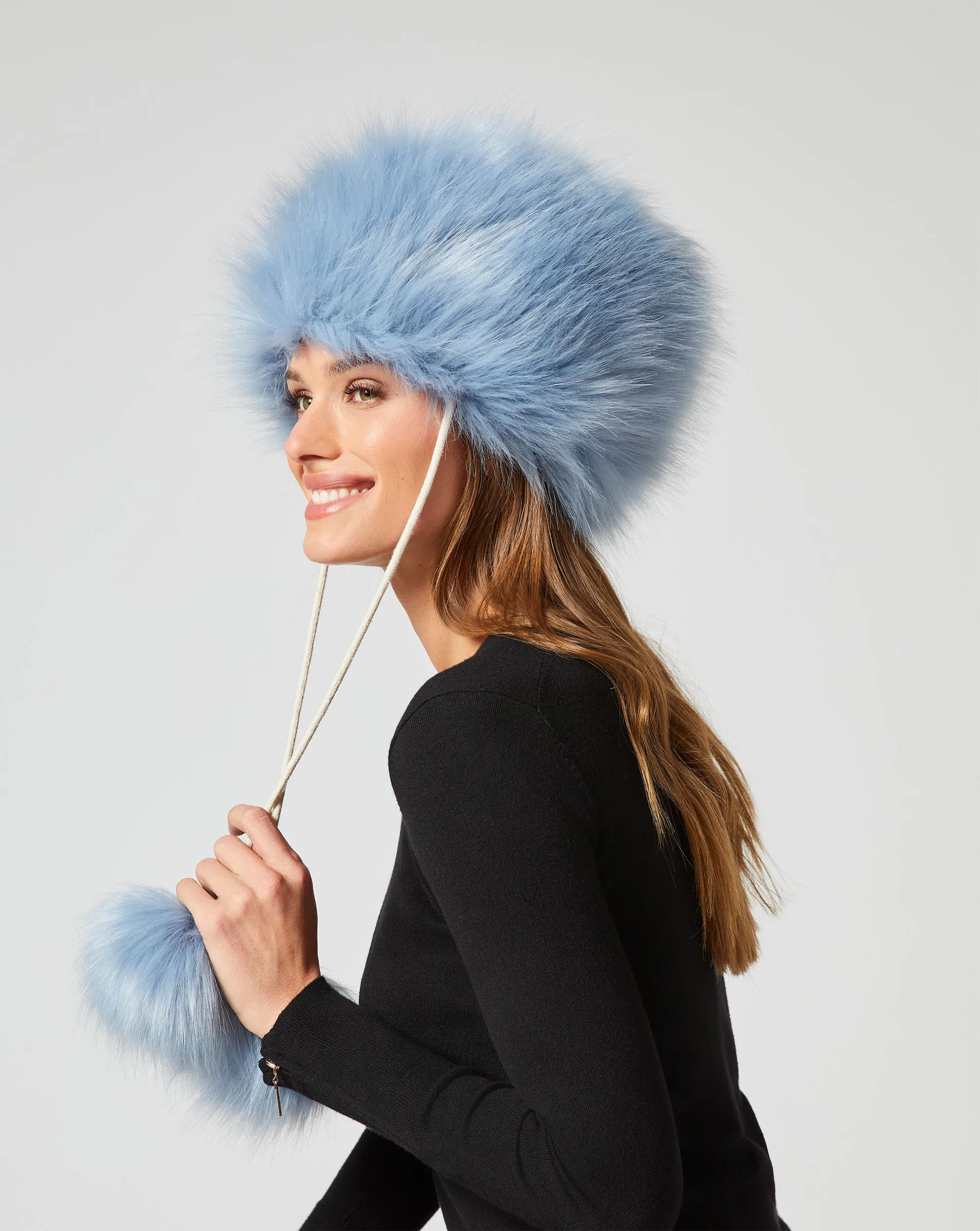 Pom-Pom Fox Faux Fur Trapper Hat