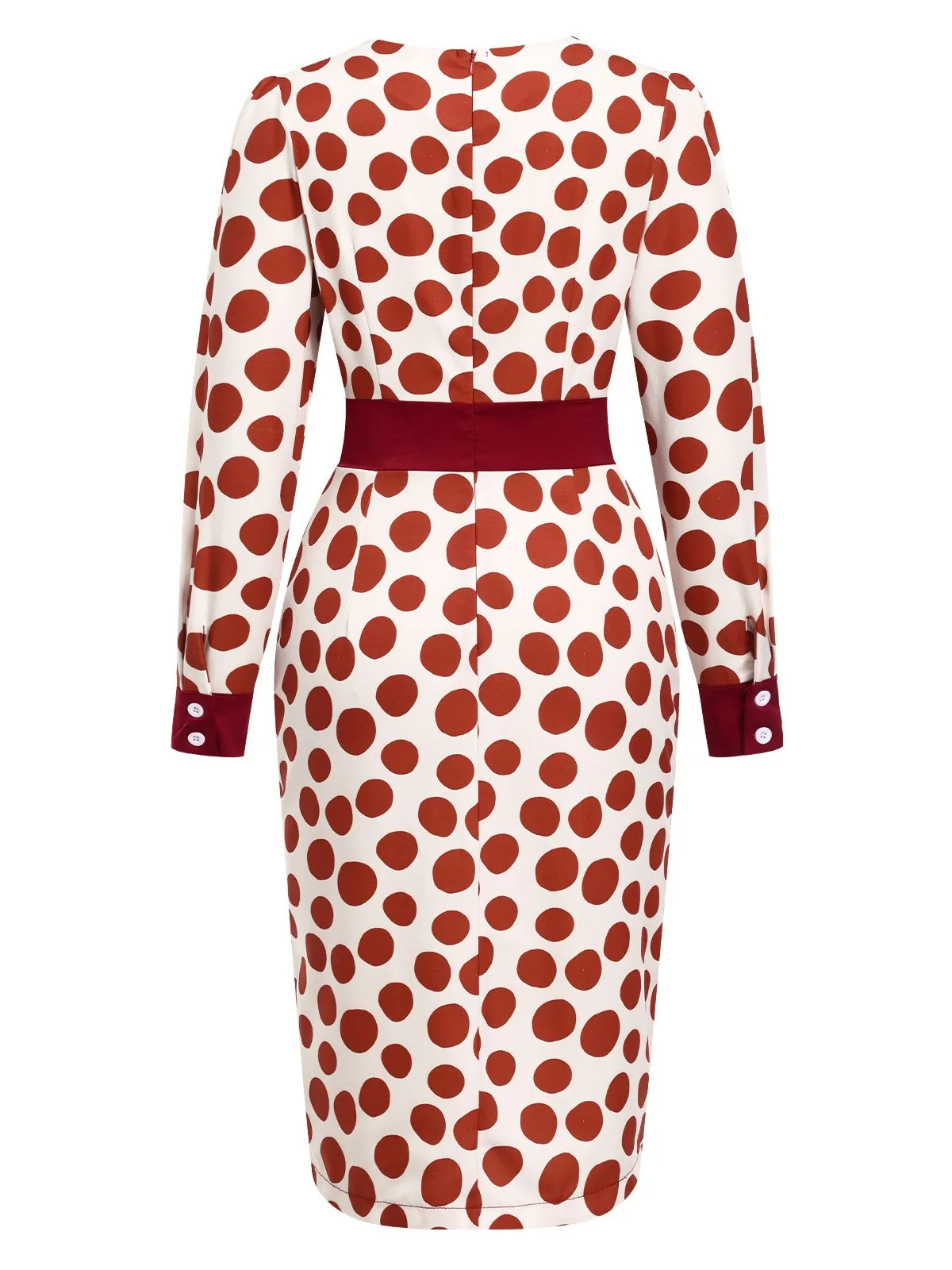 [Pre-Sale] Red 1960S Large Polka Dots Pencil Dress