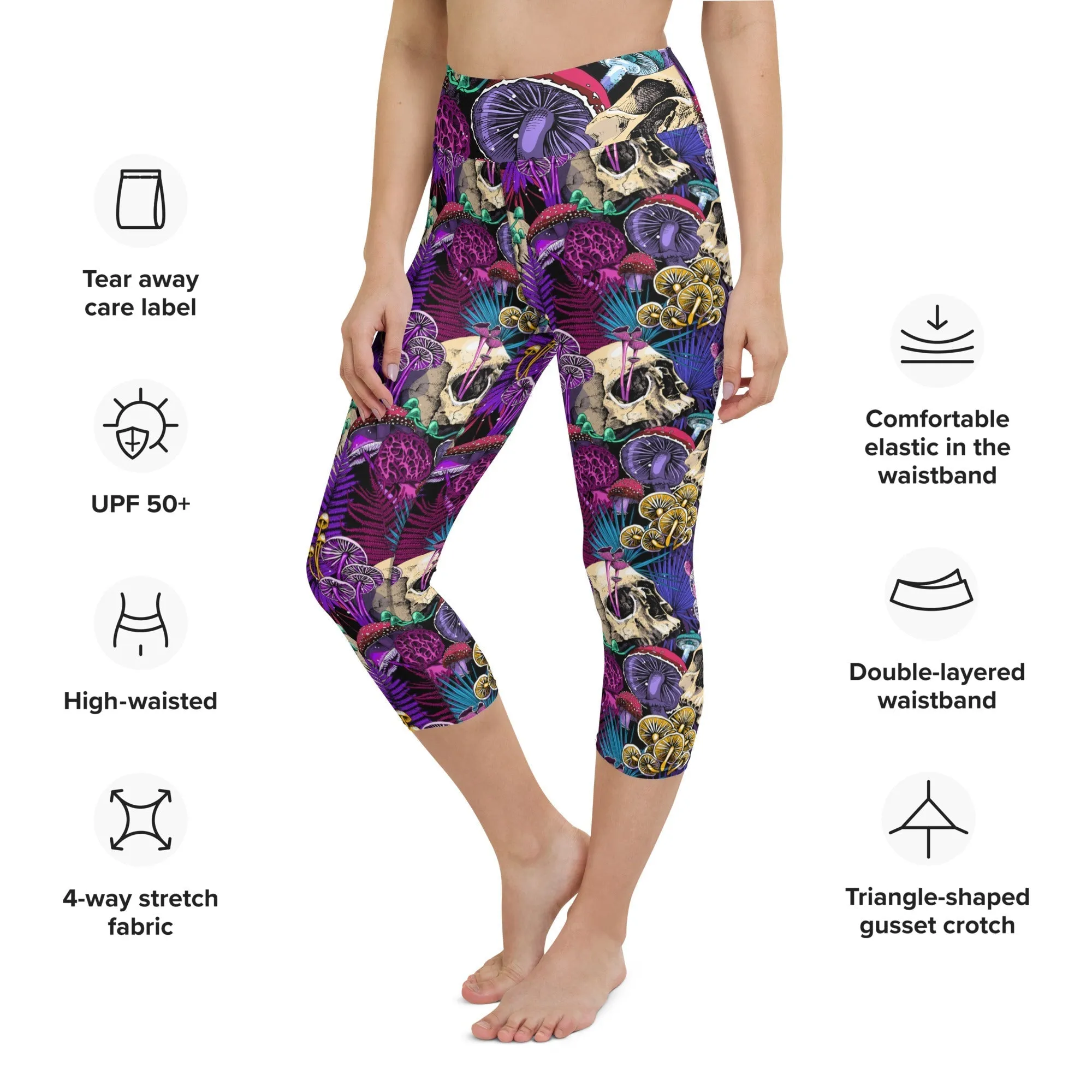 Psychedelic Skulls Yoga Capris