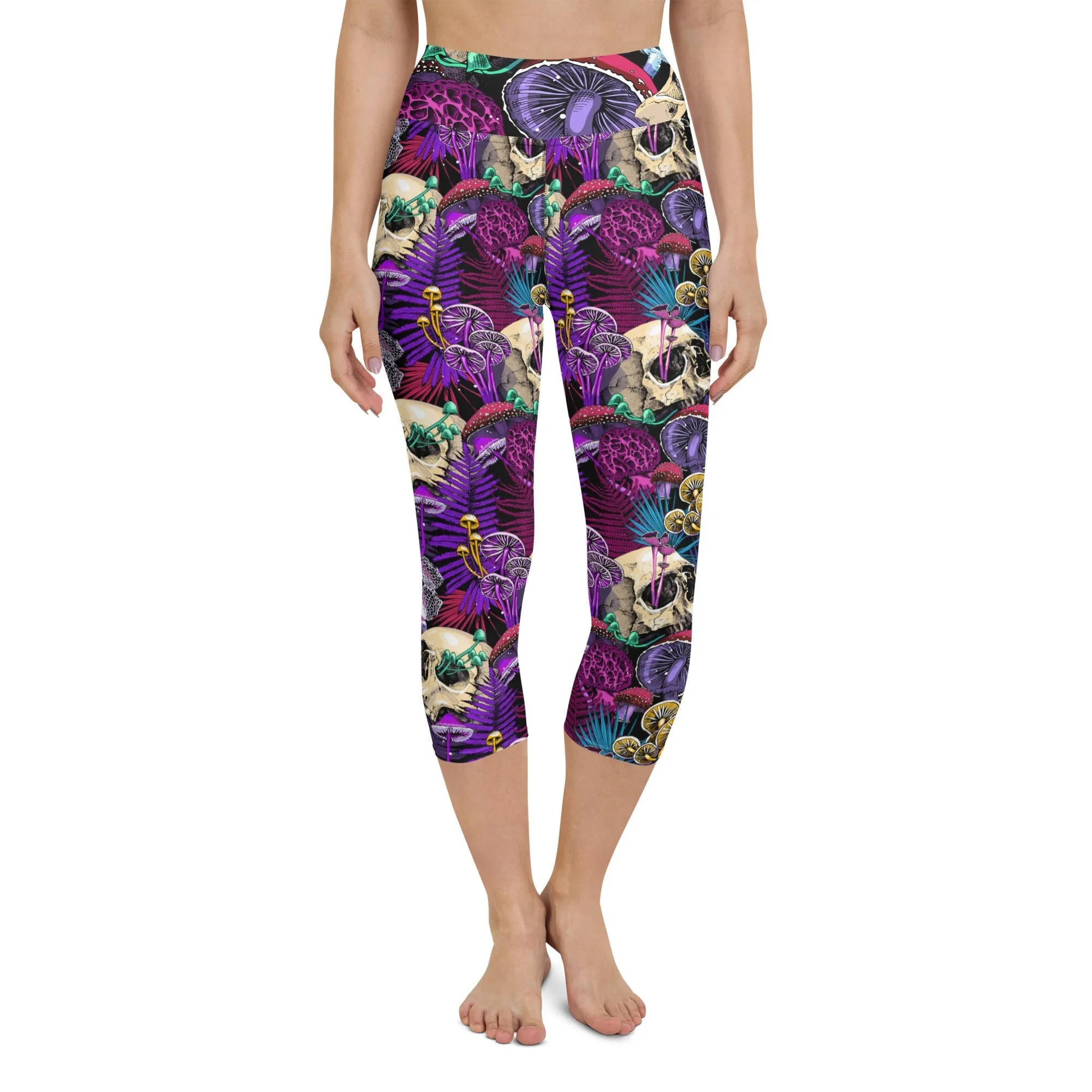 Psychedelic Skulls Yoga Capris