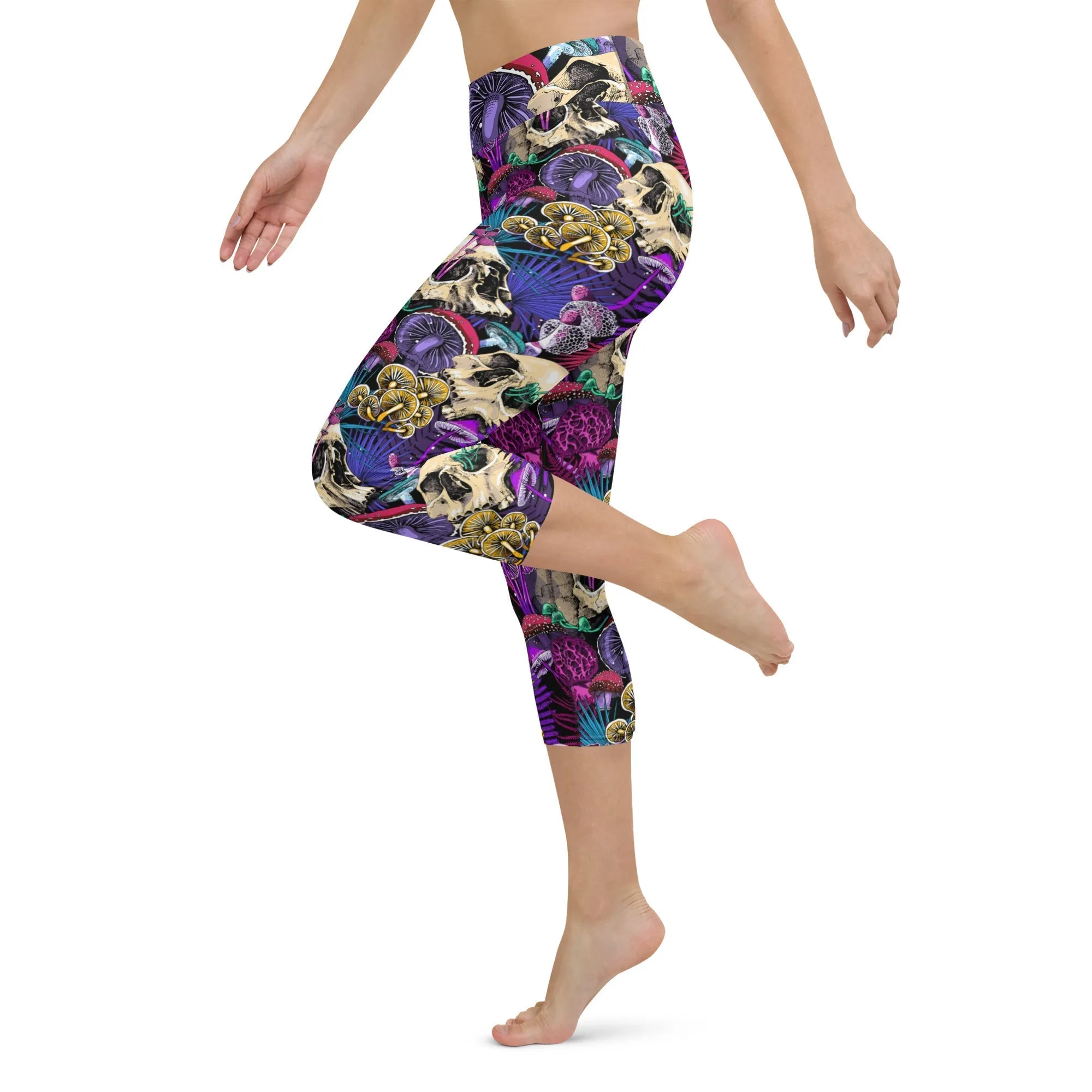 Psychedelic Skulls Yoga Capris