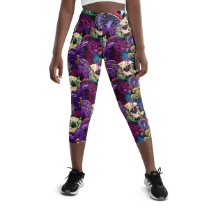 Psychedelic Skulls Yoga Capris