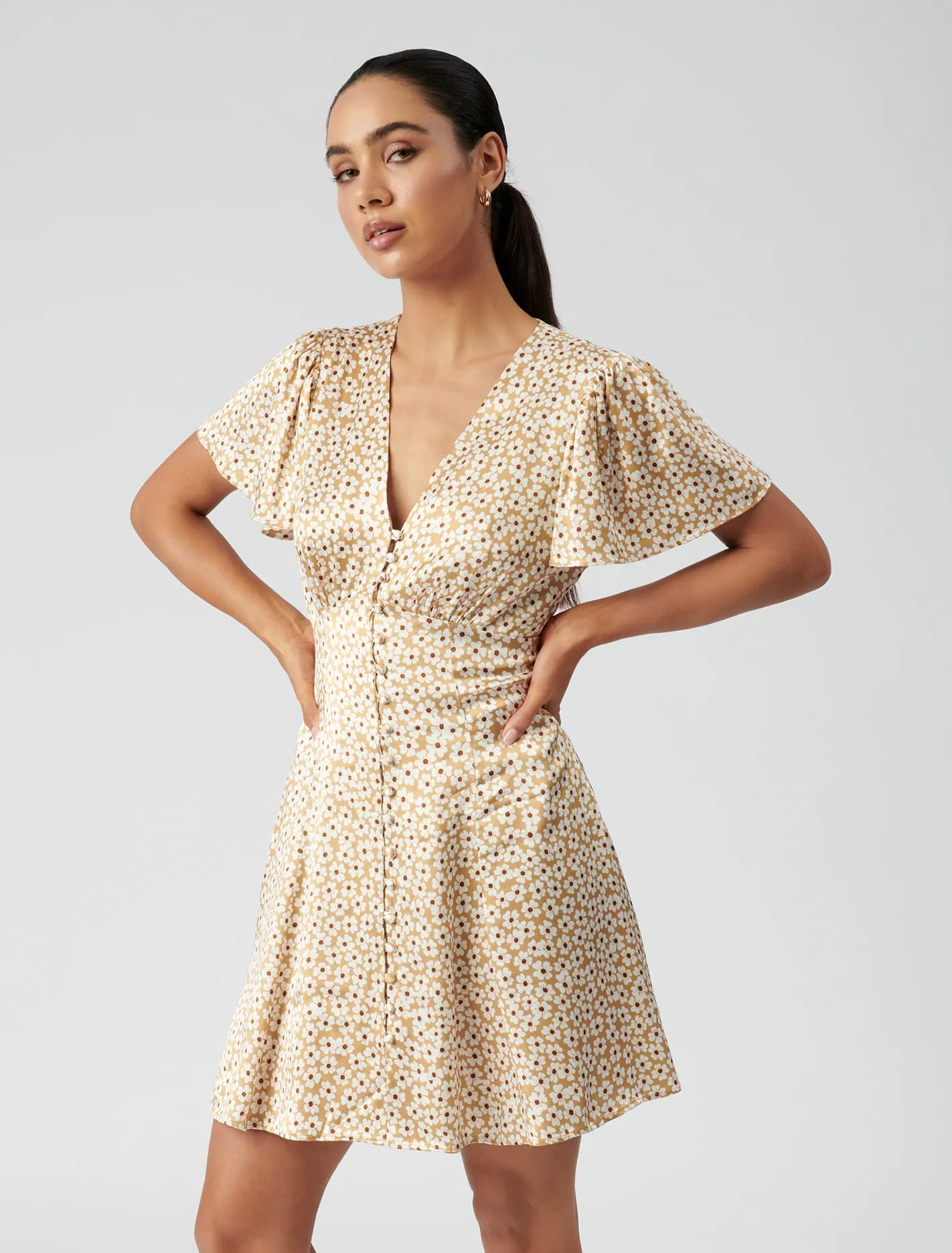 Reece Flutter Sleeve Mini Dress