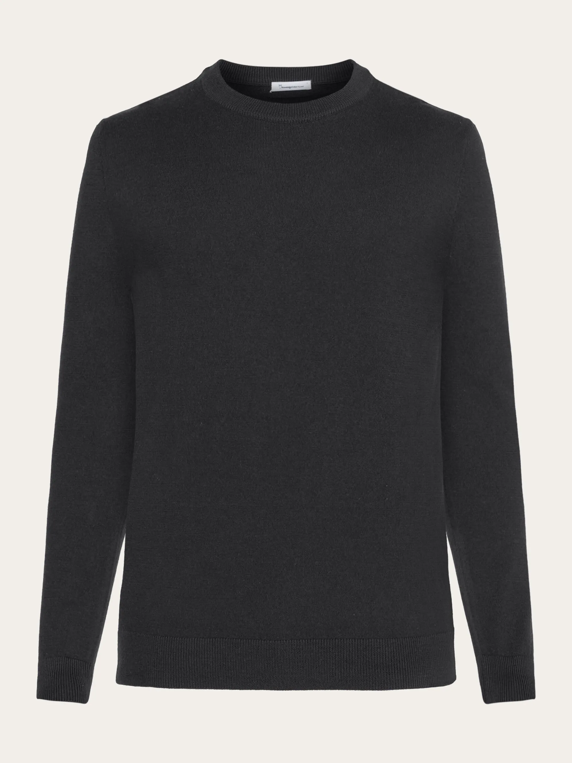 Regular merino knit crew neck - RWS - Black Jet