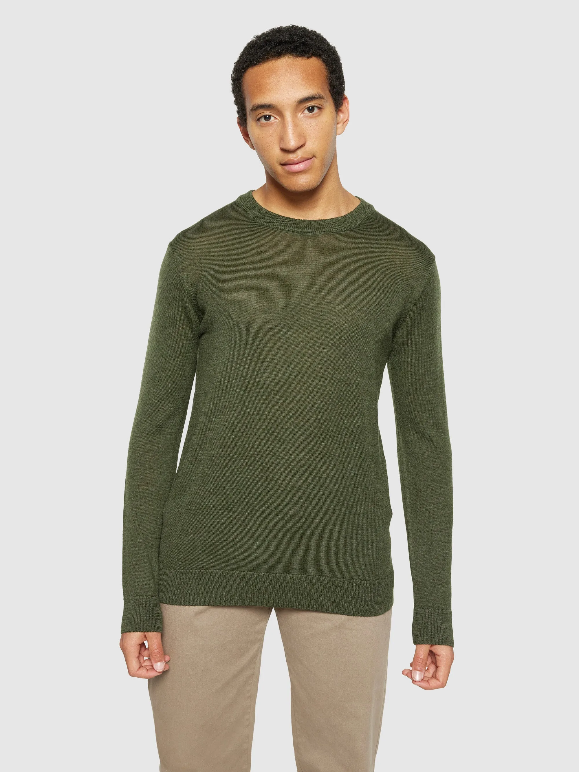 Regular merino knit crew neck - RWS - Forrest Night