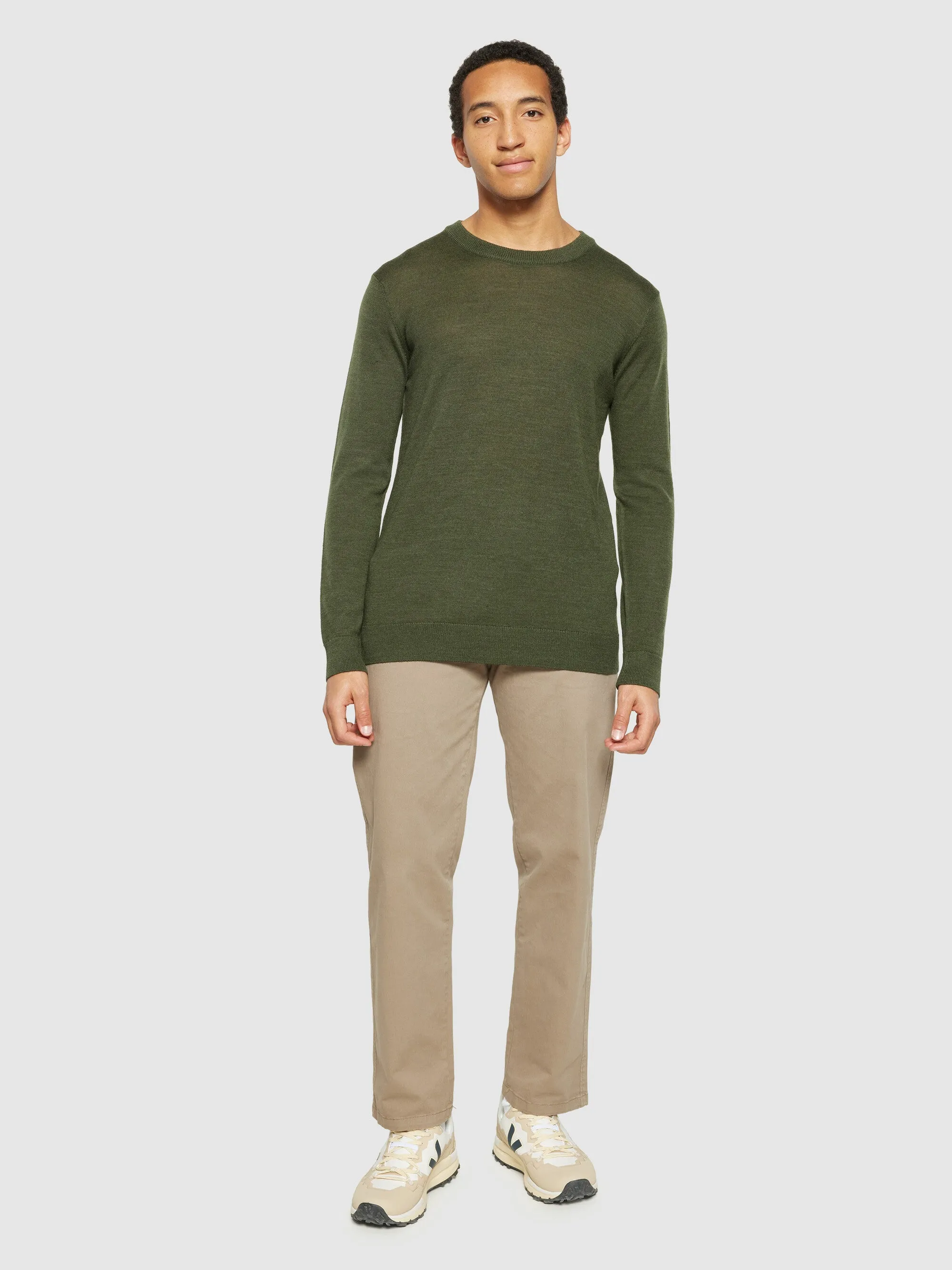 Regular merino knit crew neck - RWS - Forrest Night