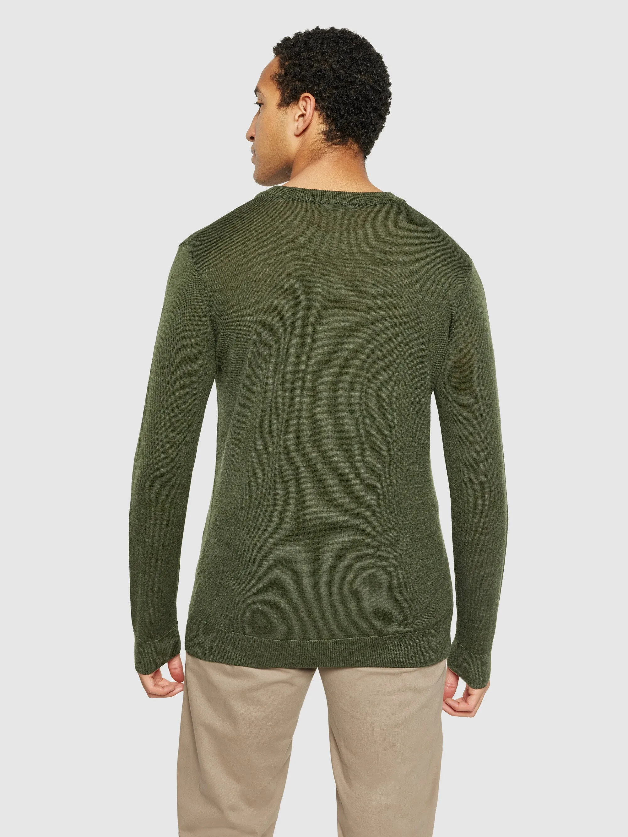 Regular merino knit crew neck - RWS - Forrest Night