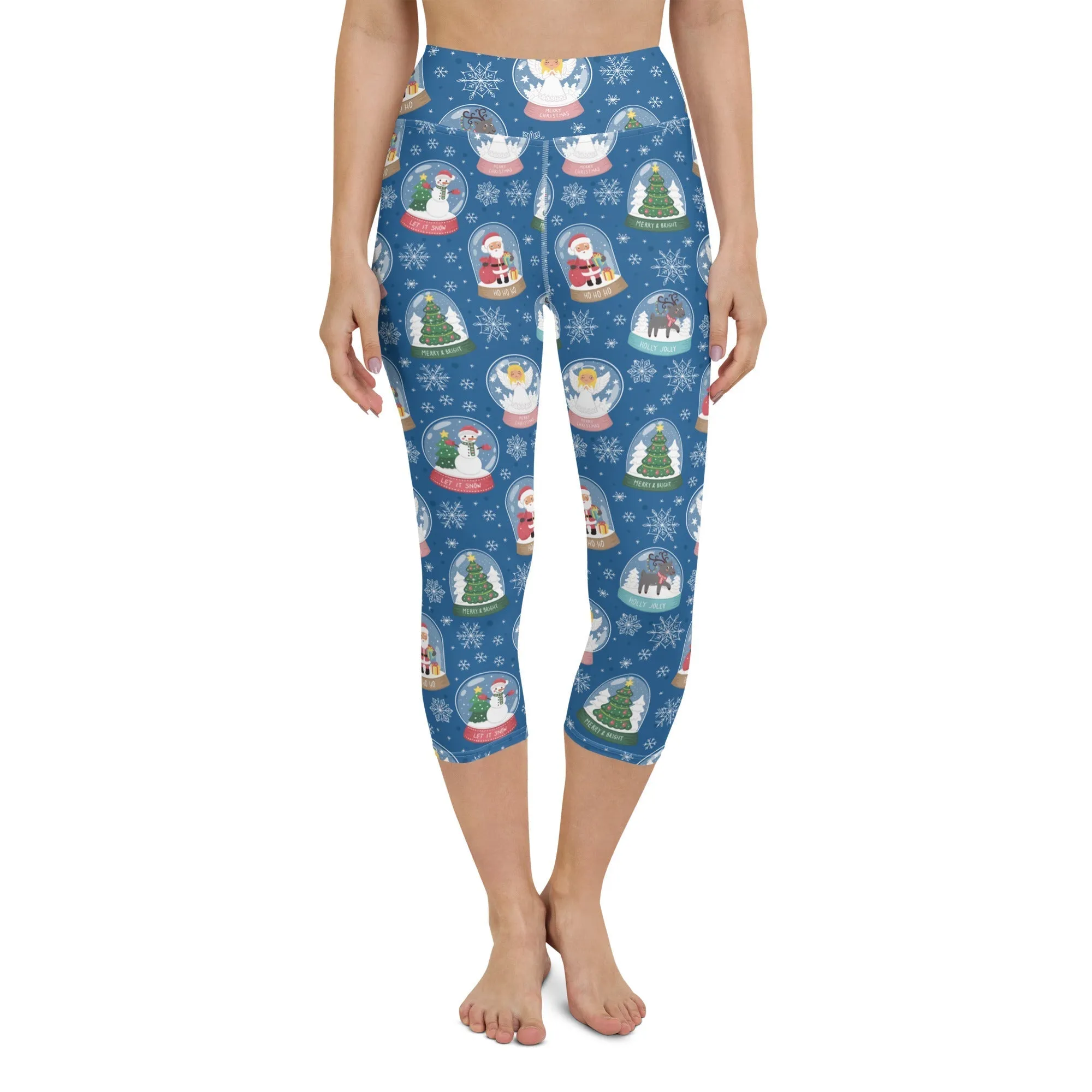 Snow Globe Pattern Yoga Capris