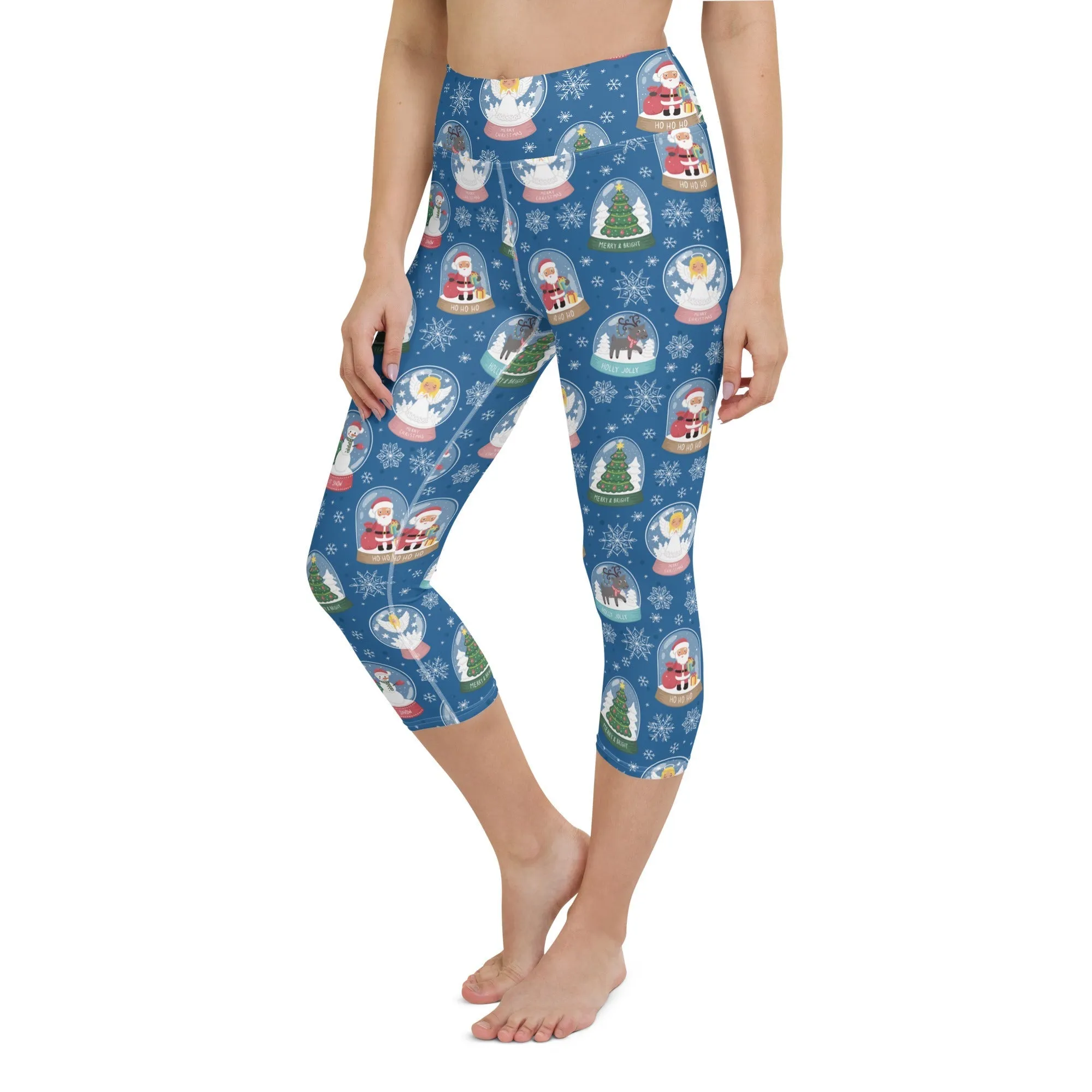 Snow Globe Pattern Yoga Capris