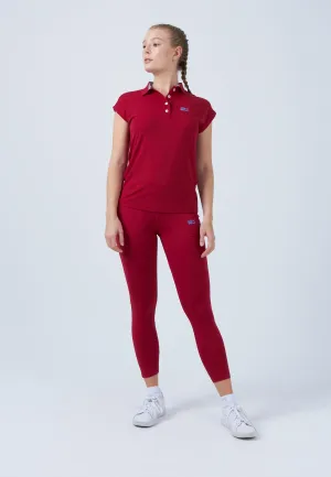 Tennis Polo Shirt Loose-Fit, burgundy red