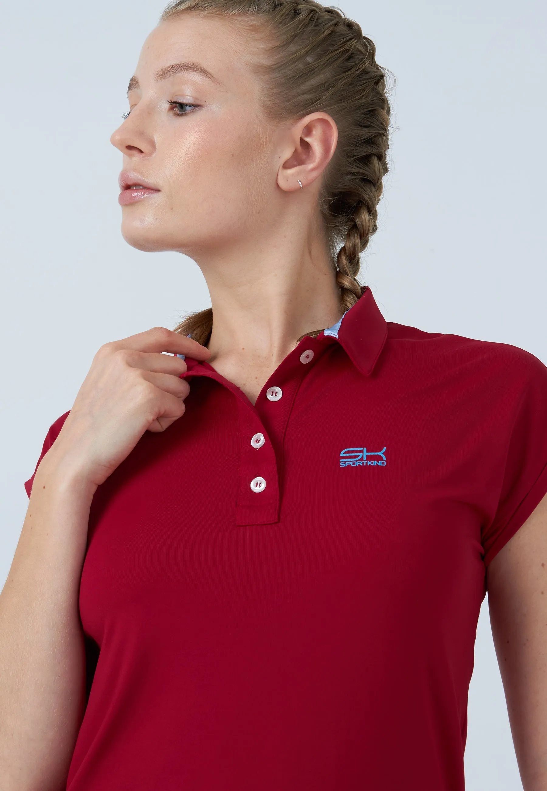 Tennis Polo Shirt Loose-Fit, burgundy red