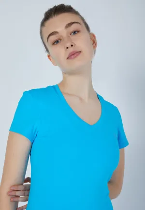 Tennis T-Shirt V-Neck, turquoise new