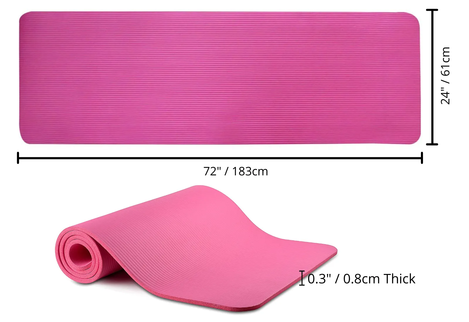 Thick Yoga and Pilates Exercise Mat