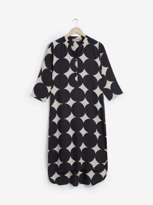 Utsa Charcoal Polka-Dotted Straight Kurta