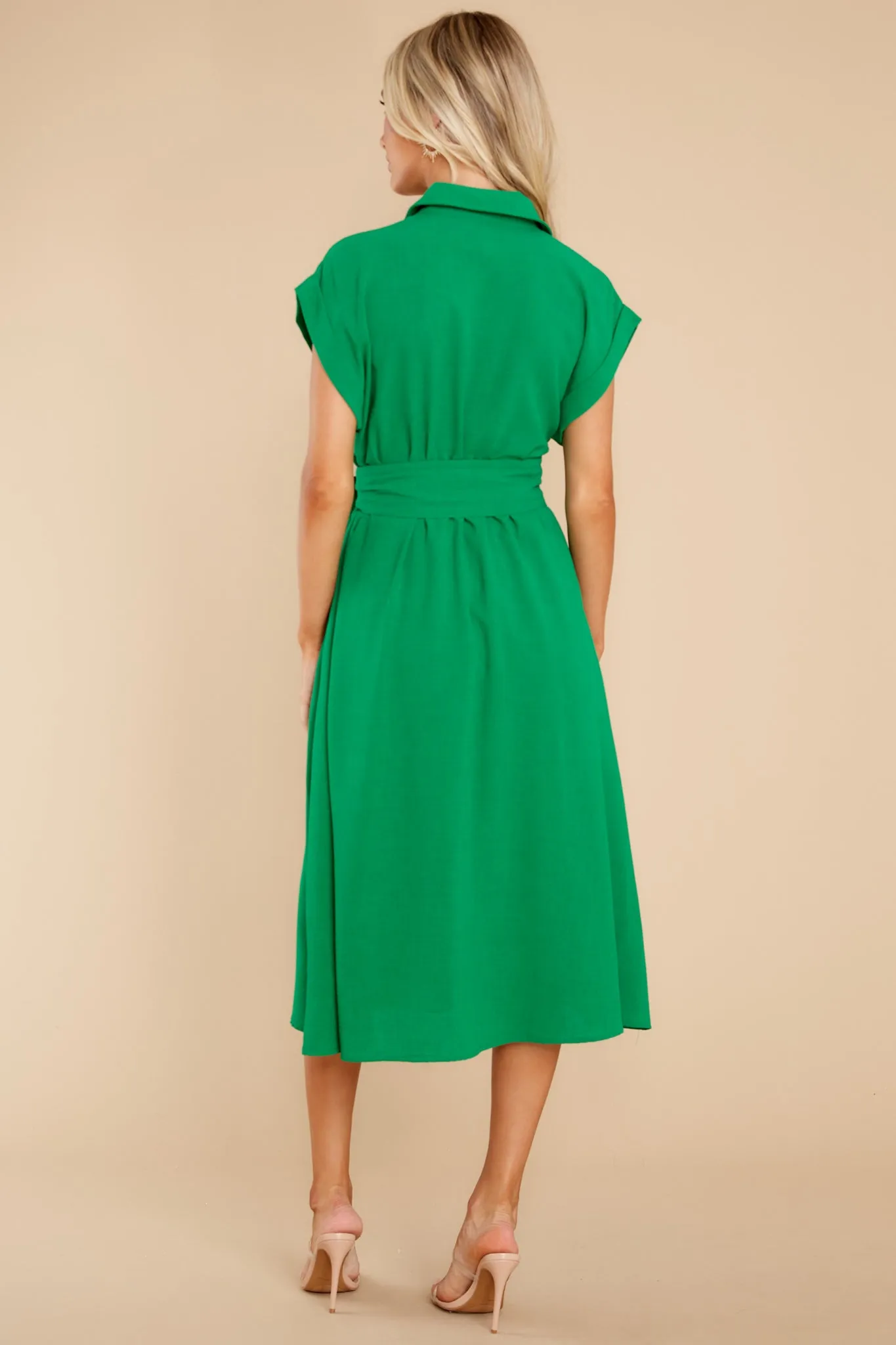 When You Arrive Green Midi Dress