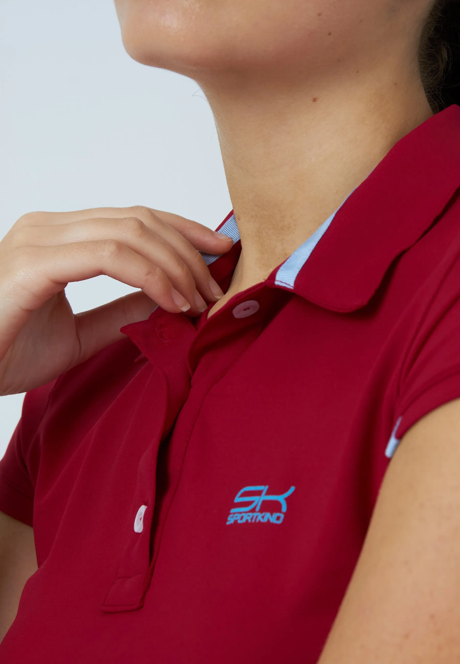 Women Tennis Polo Shirt, burgundy red